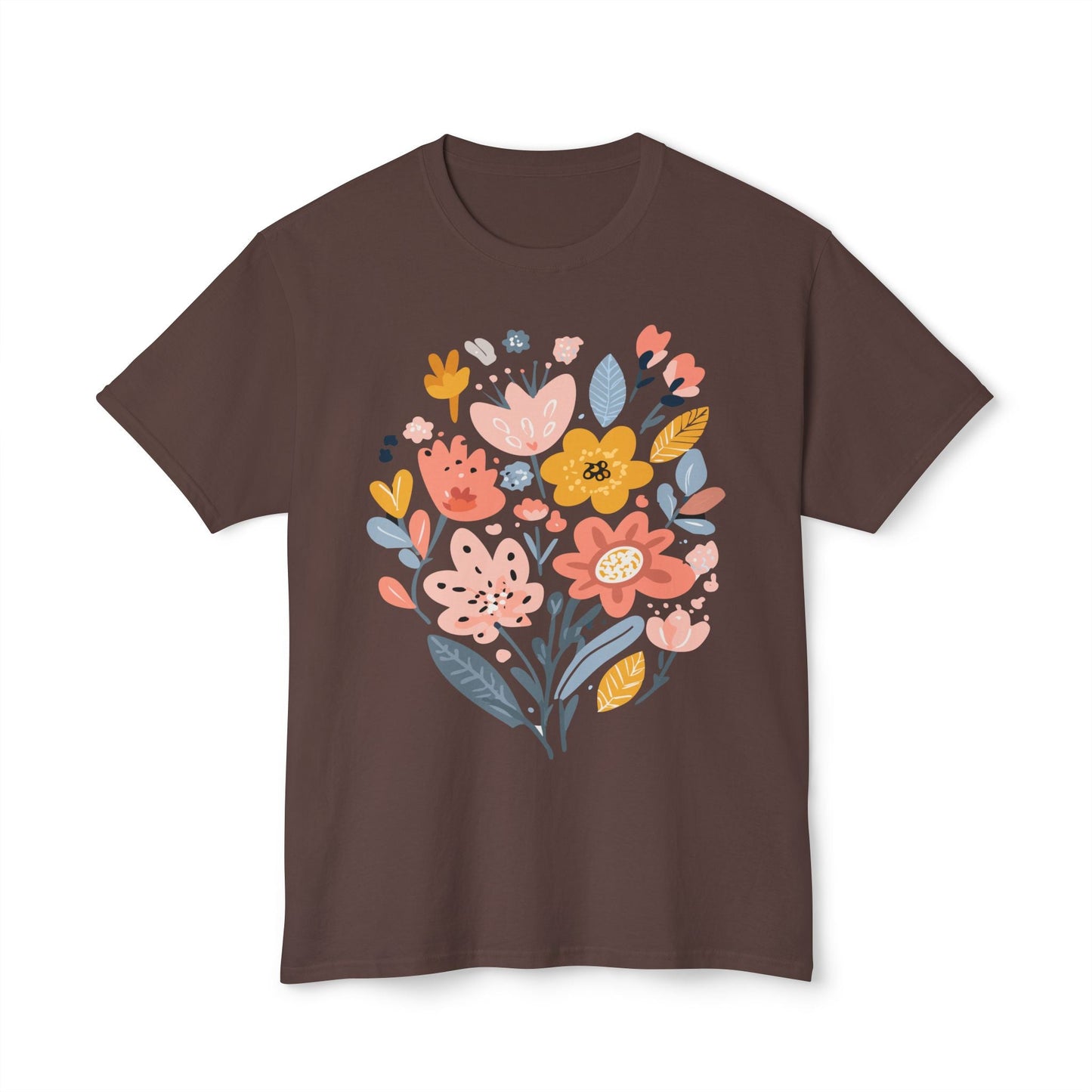 Unisex HD Cotton Floral Art Print T Shirt With Vintage Flowers Design Tee Premium Quality