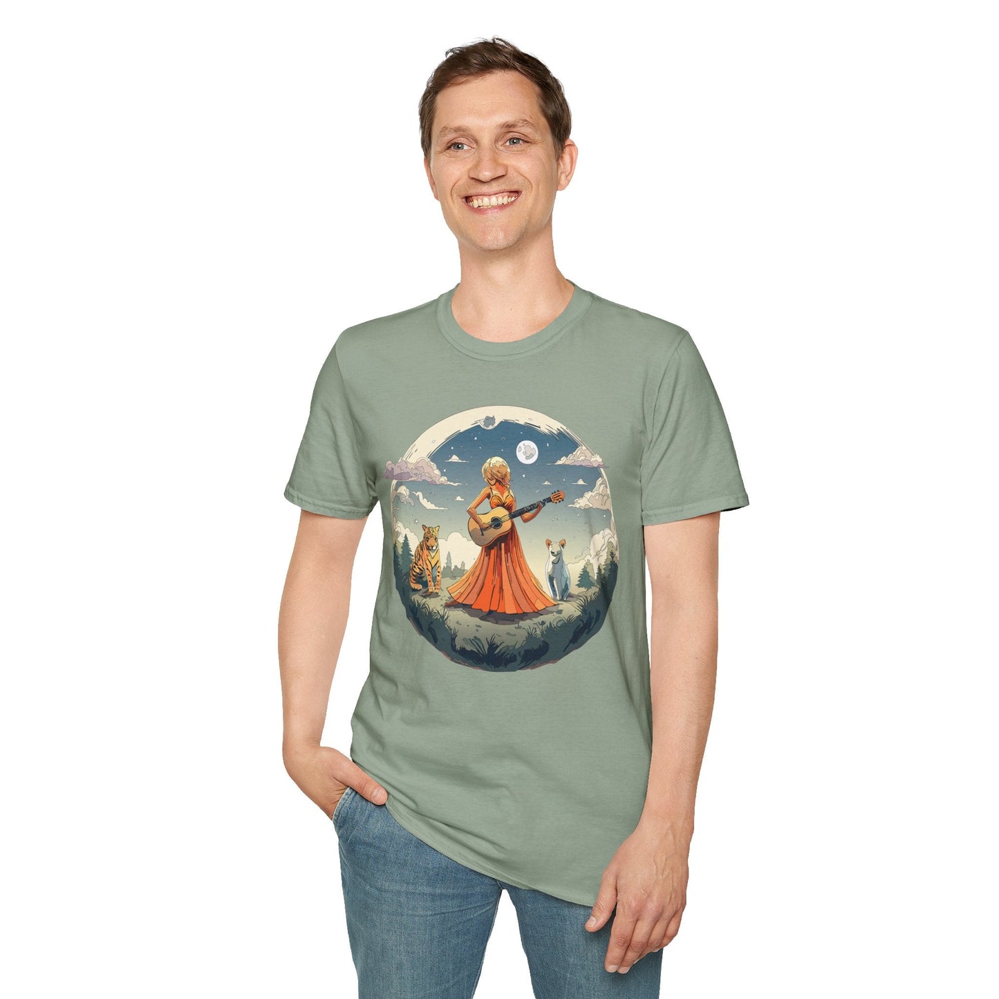 Womens Graphic T Shirt Art Design Tee Ladies Unisex Softstyle Cotton Tee Gildan 64000 Comfort