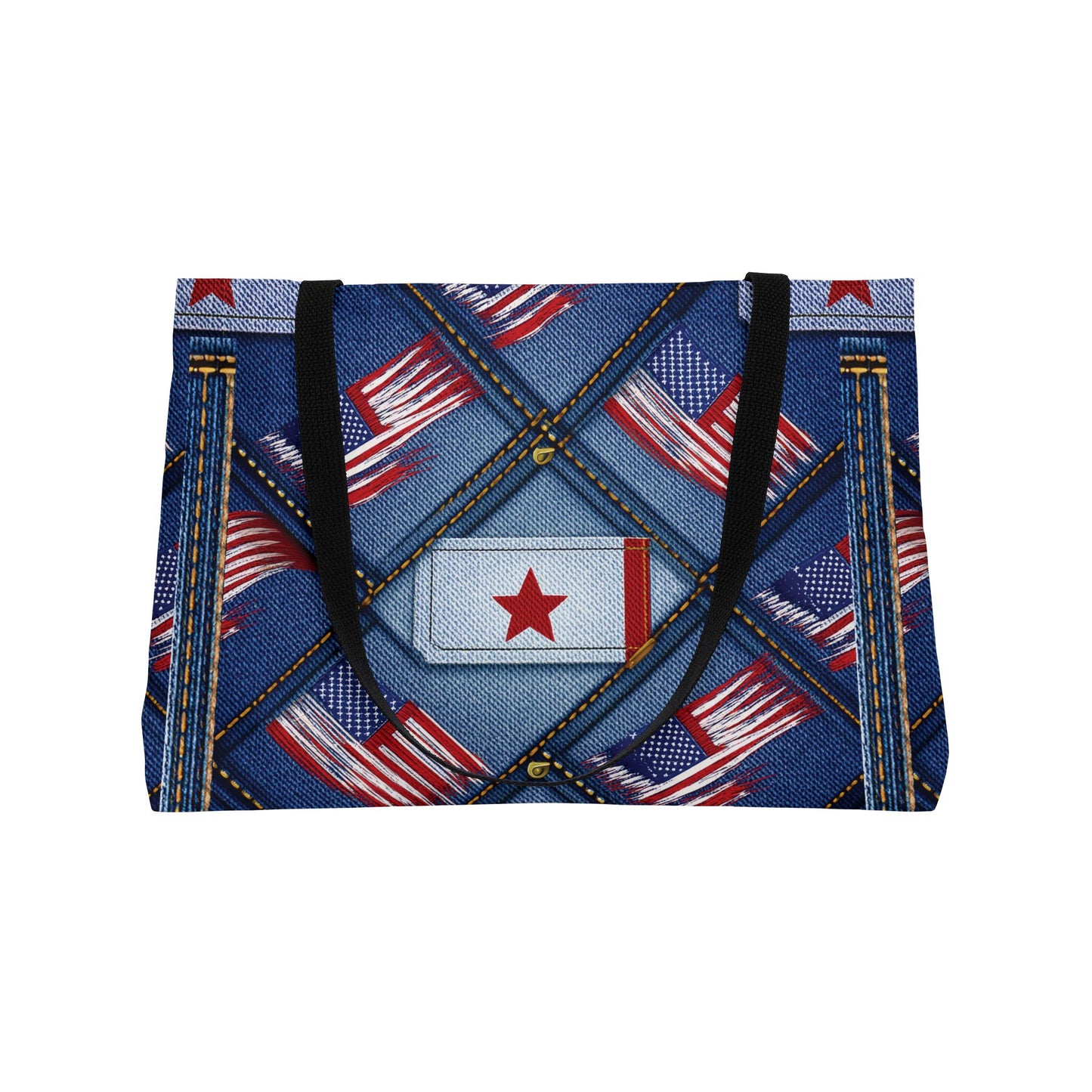 4th of July Denim Print Yoga Bag High-Quality 100% Spun Poly 24x13 Canvas Bag 60