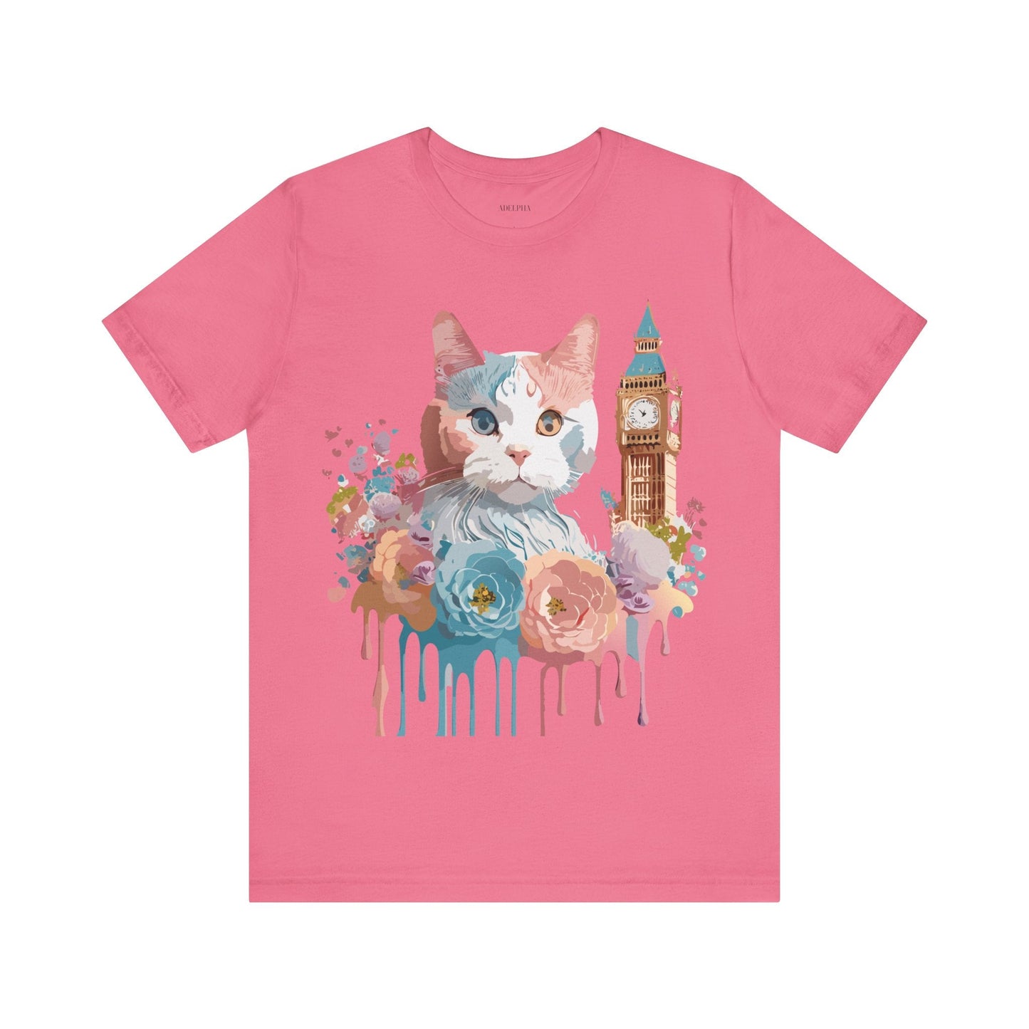 Unisex Cat Graphic Tee With Short Sleeve Vintage Inspired Art Adelpha