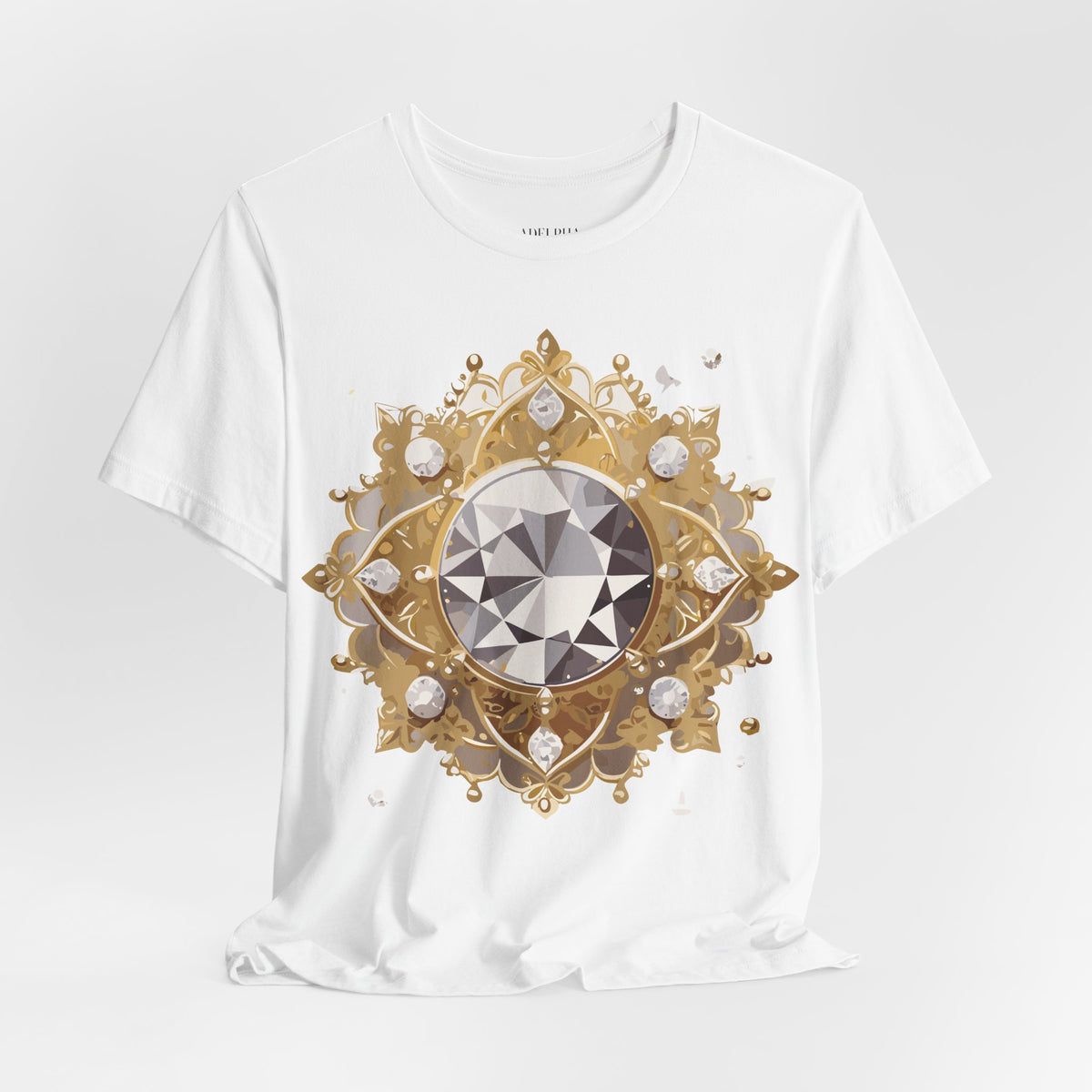 Jewelry Graphic Unisex Cotton Bella+Canvas Tee with Gemstones Art Design m41