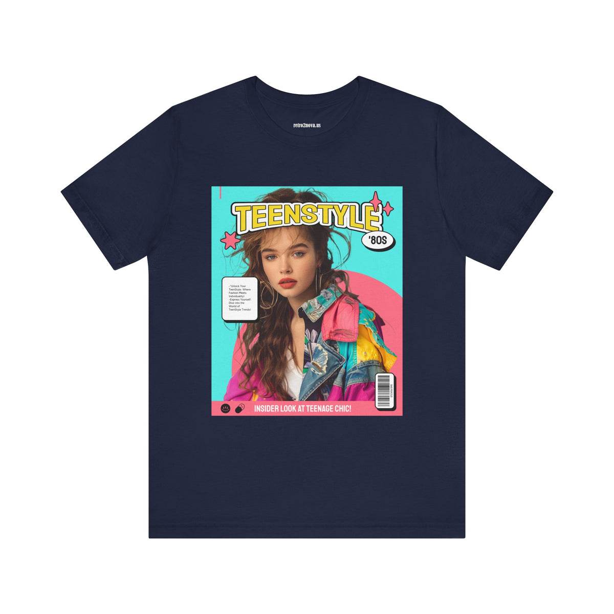 Magazine Cover Graphic Unisex Cotton Bella+Canvas Tee with Retro Poster Design ab114