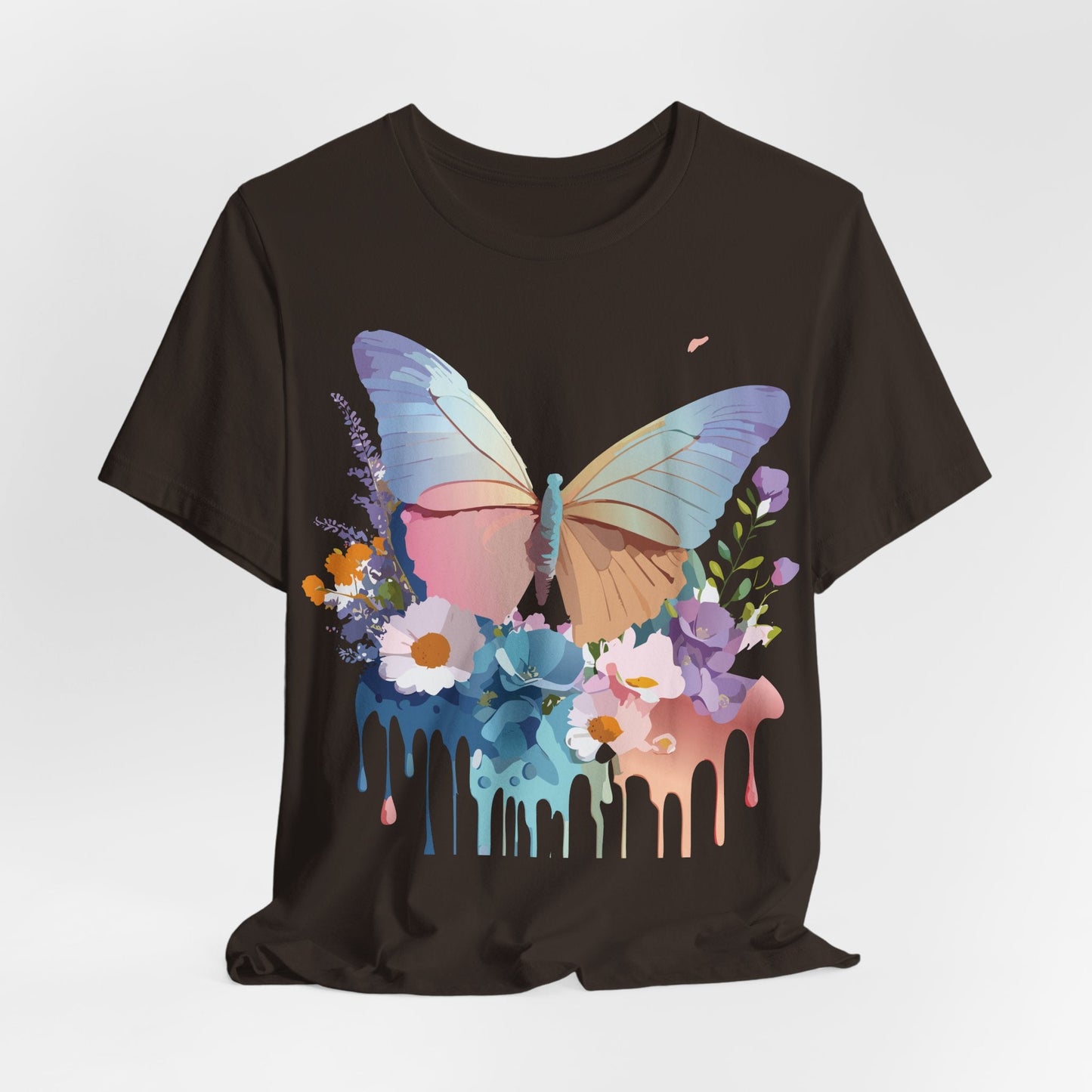 Butterfly Graphic Unisex 100 Cotton Lightweight Vintage Floral Design Jersey Tee 29