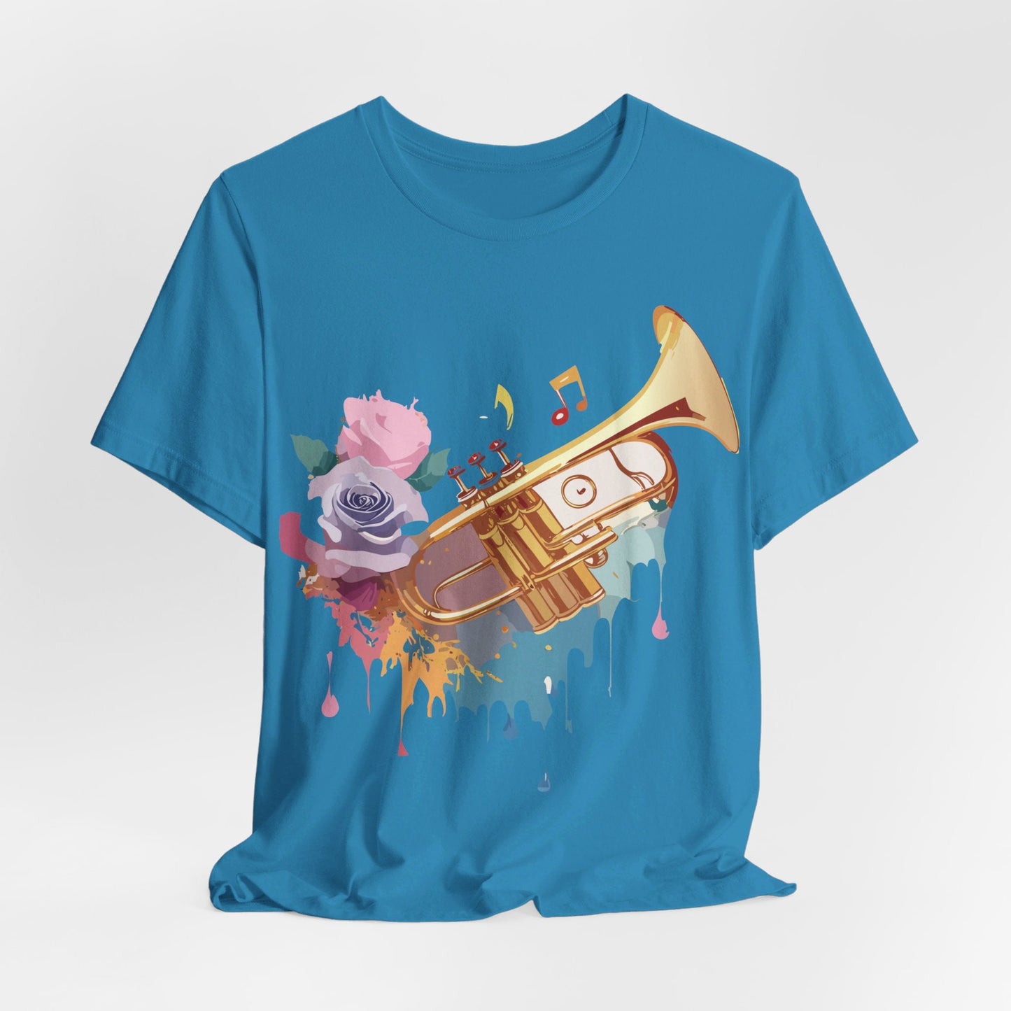Music Graphic Unisex 100 Cotton Vintage Art with Musical Elements Tee 130