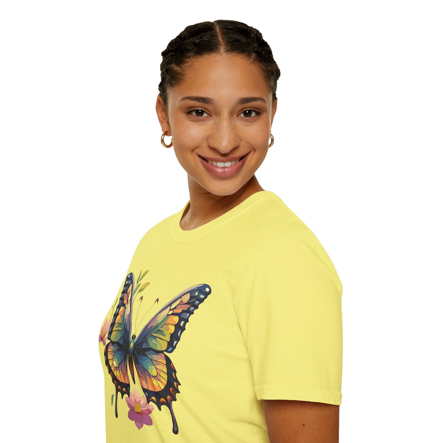 Butterfly Shirt Unisex Monarch Butterfly T Shirt Softstyle Cotton Tee One Hundred Percent Ring Spun