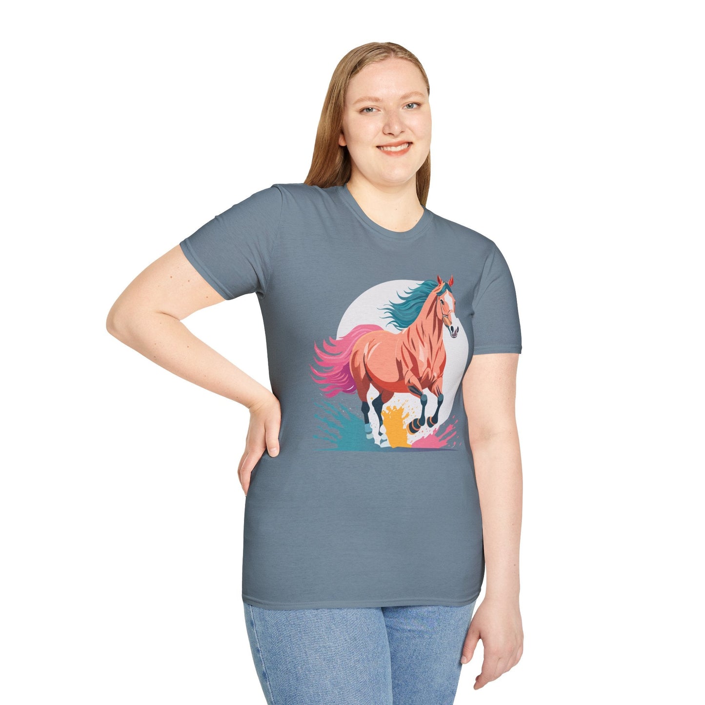 Unisex Horse Shirt Tee Gildan Softstyle 64000 Premium Ringspun Cotton