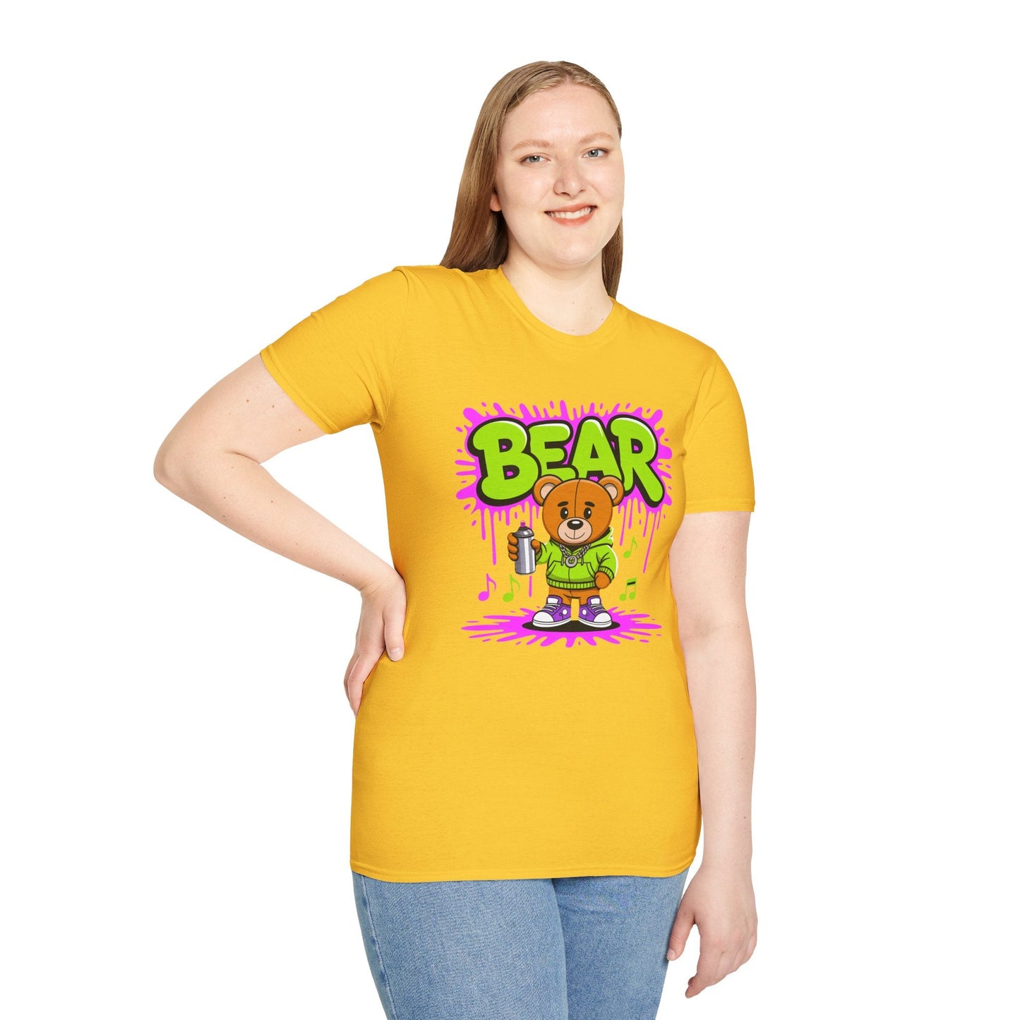 Unisex Cartoon T Shirt With Funny Animals Print Gildan Softstyle 64000 Tee Comfortable Everyday Wear