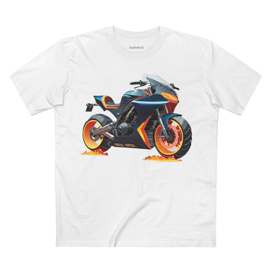Moto Bike Graphic Unisex 100 Cotton Staple Tee 25