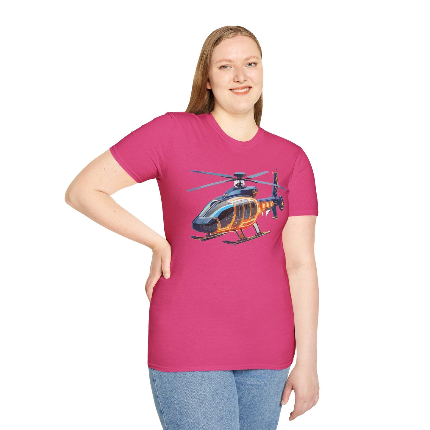 Chopper Helicopter Graphic Unisex Cotton Softstyle Short Sleeve Tee 5