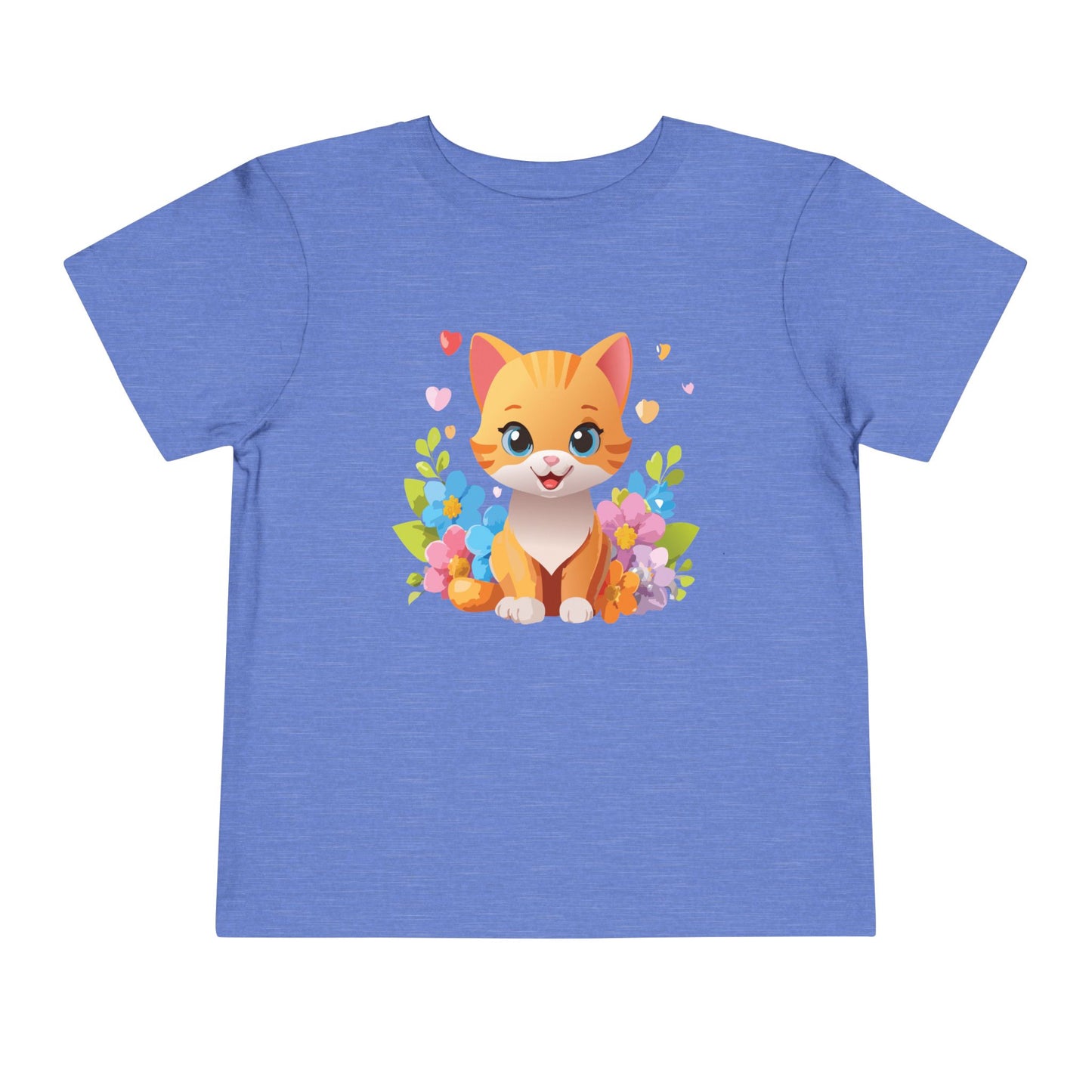 Bonita camiseta de manga corta para niños pequeños con gato: adorable camiseta con gráfico de gatito para niños (2 a 5 años)