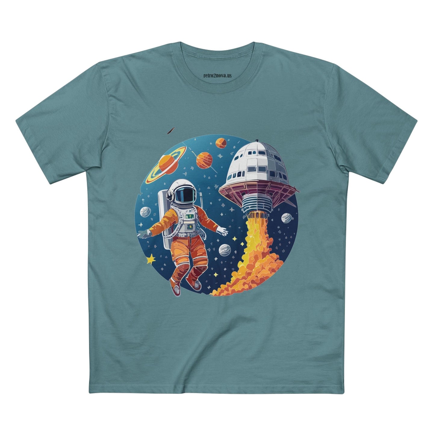 Cosmos Shirt Astronaut Tee Unisex Premium Cotton Art Design By Retro2Nova CS19 Original Art Design