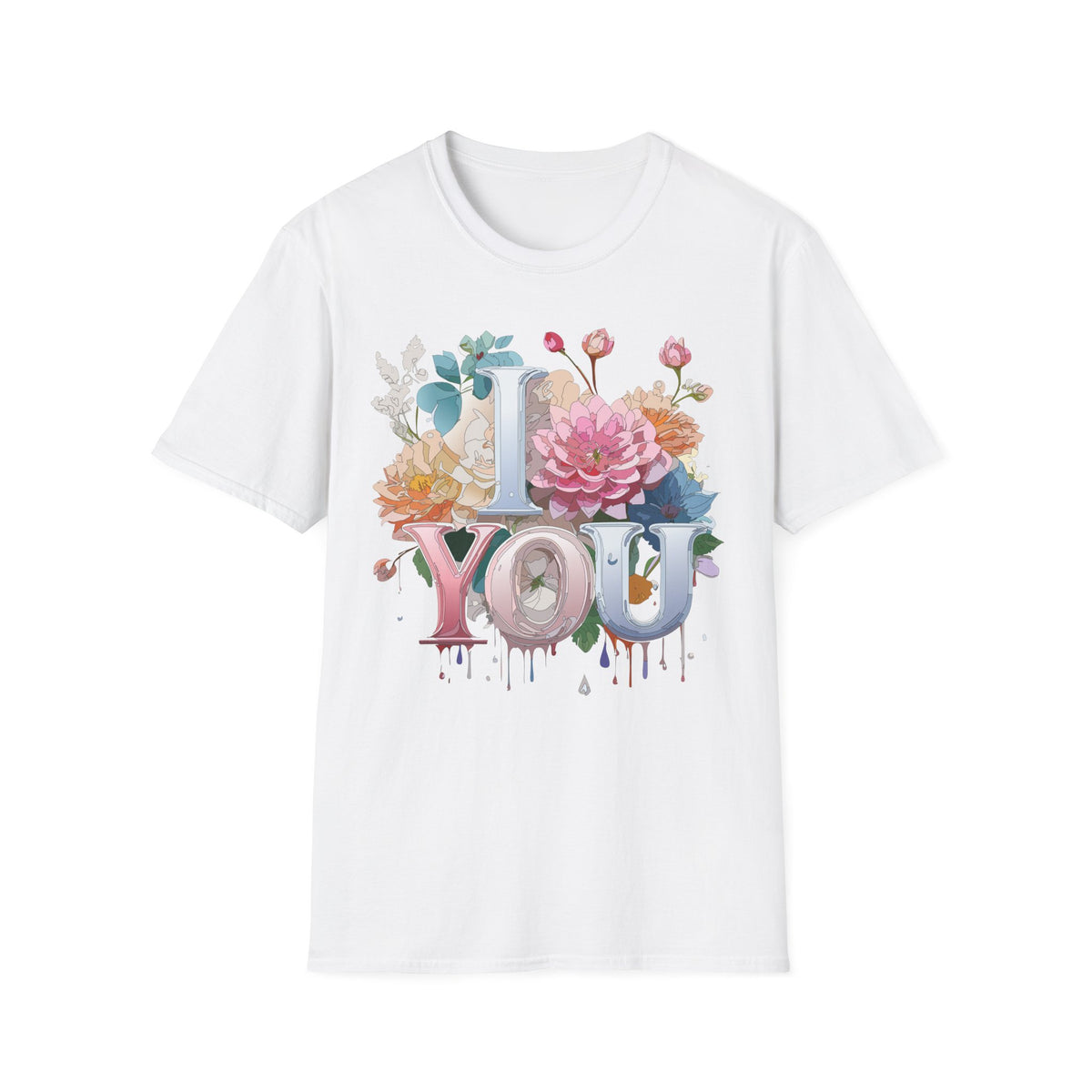 Floral "I Love You" Tee | Floral Lettering T-Shirt