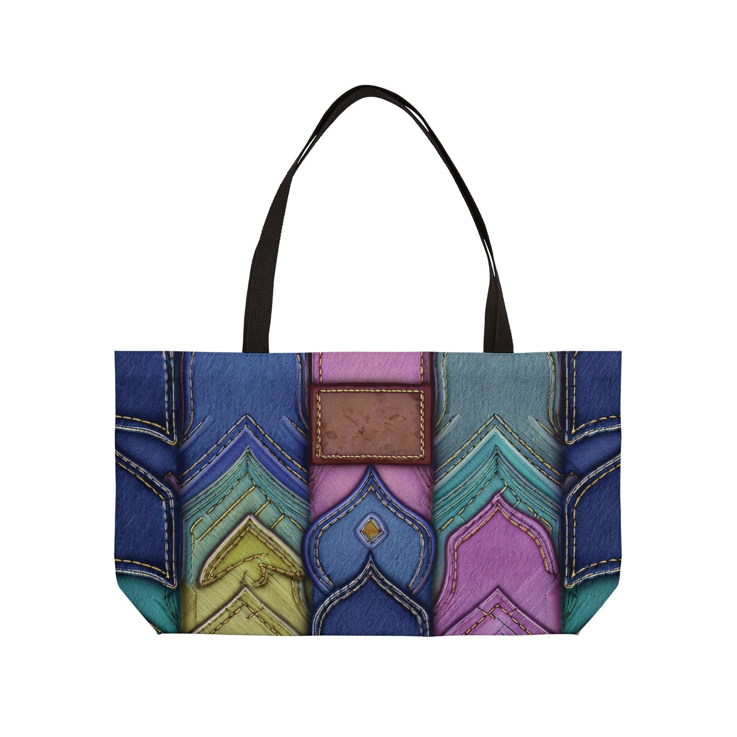 Denim Print Yoga Bag High-Quality 100% Spun Polyester 24x13 Canvas Gym Bag 41