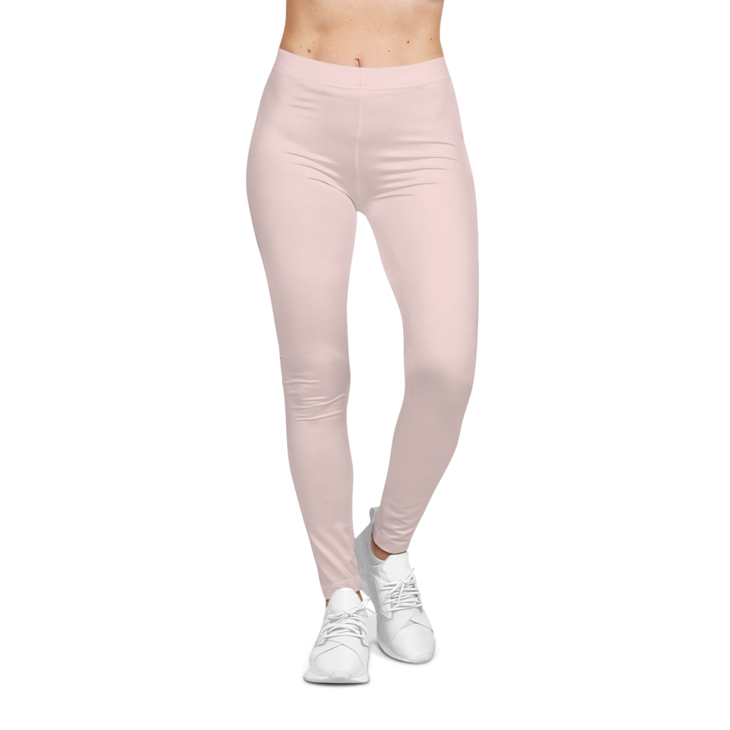 Misty Rose Cream Color Women's Poly-Span Casual Leggings XS-2XL