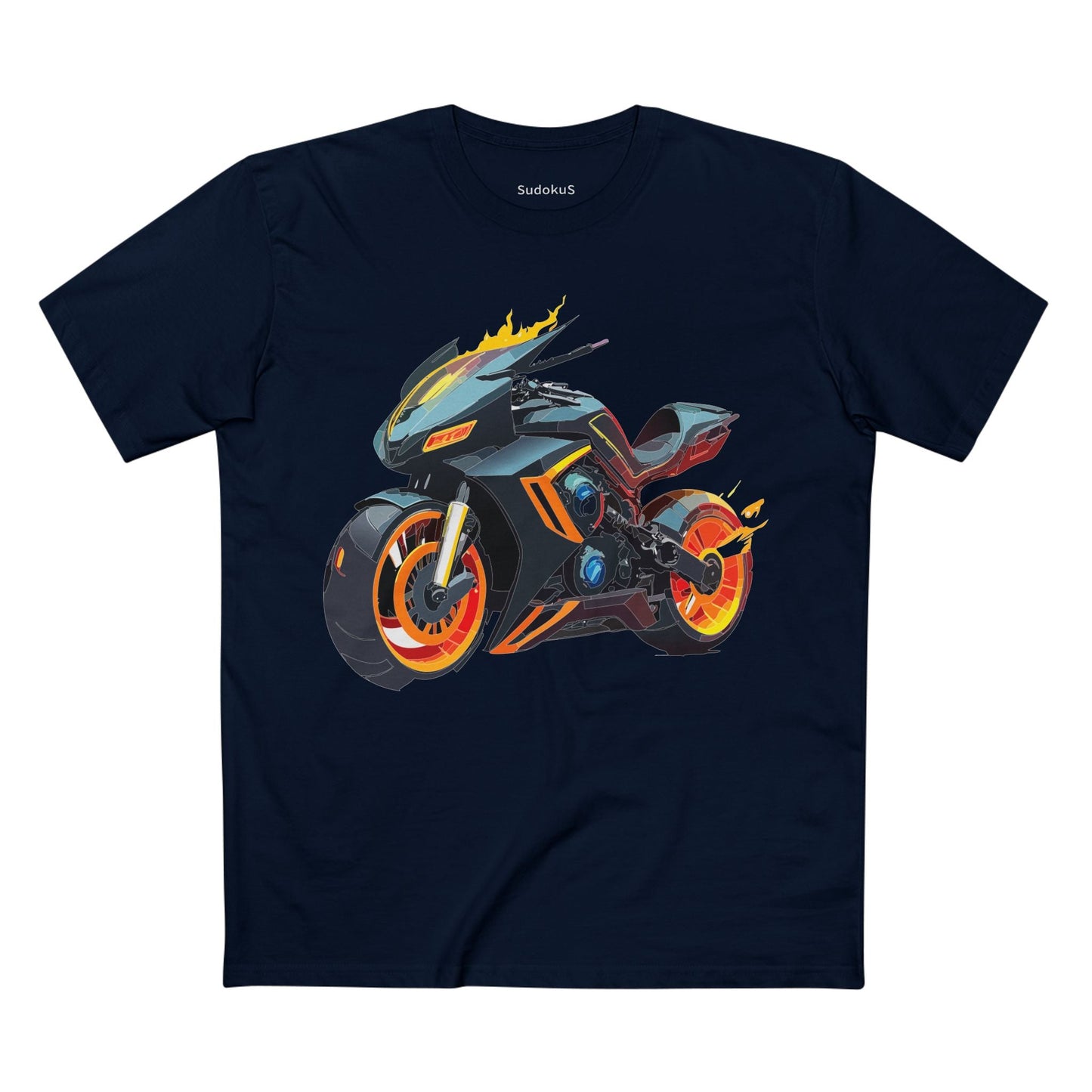 Moto Bike Graphic Unisex 100 Cotton Staple Tee 23