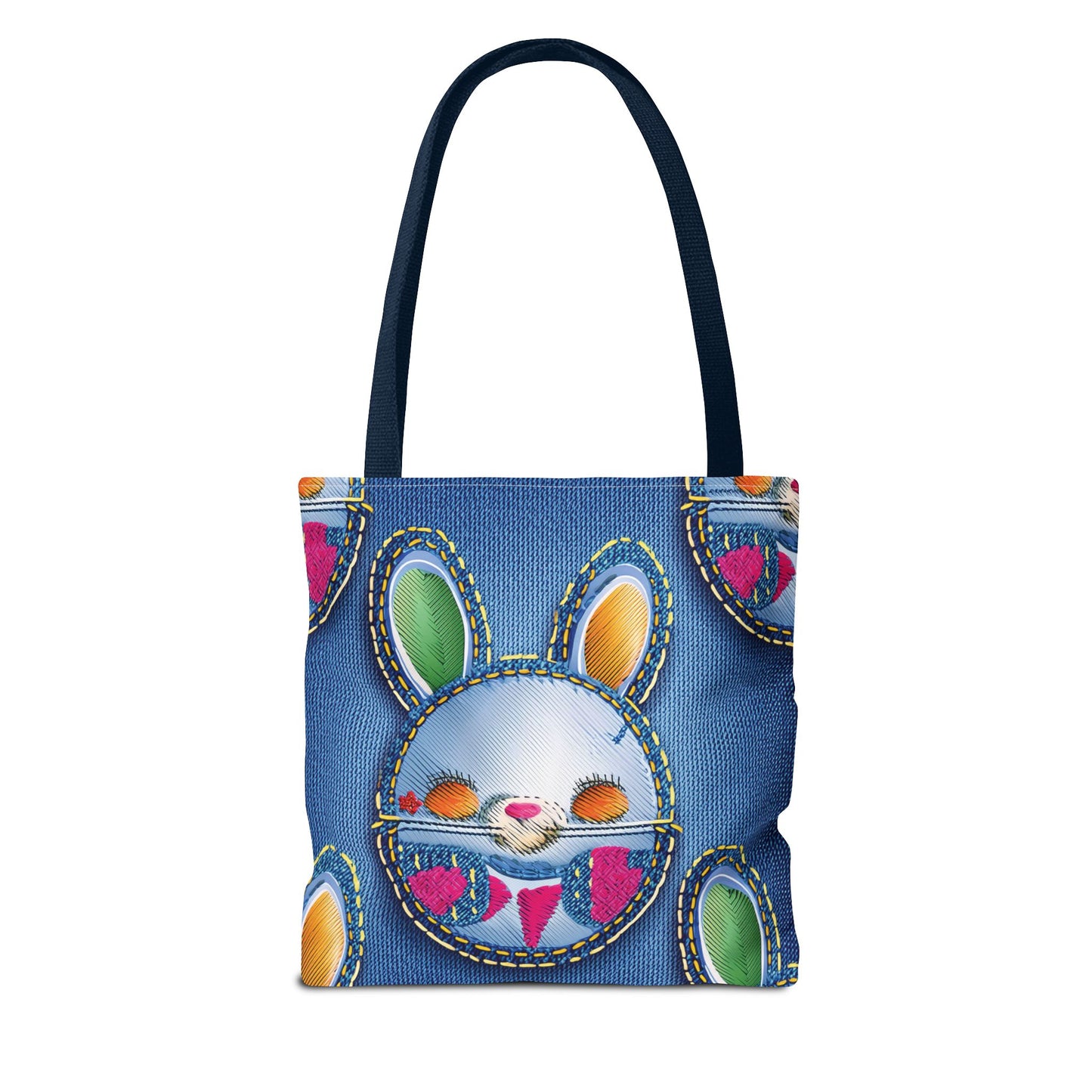 Denim Fabric Imitation Print Unisex Canvas Bag Poly Spun 3 Sizes Tote Bag 192-3