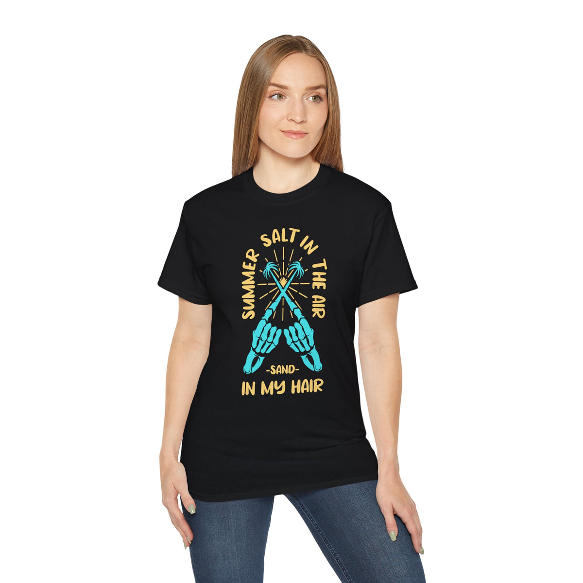 Summer Salt In The Air Sand In My Hair T-Shirt | Beach Skull Graphic