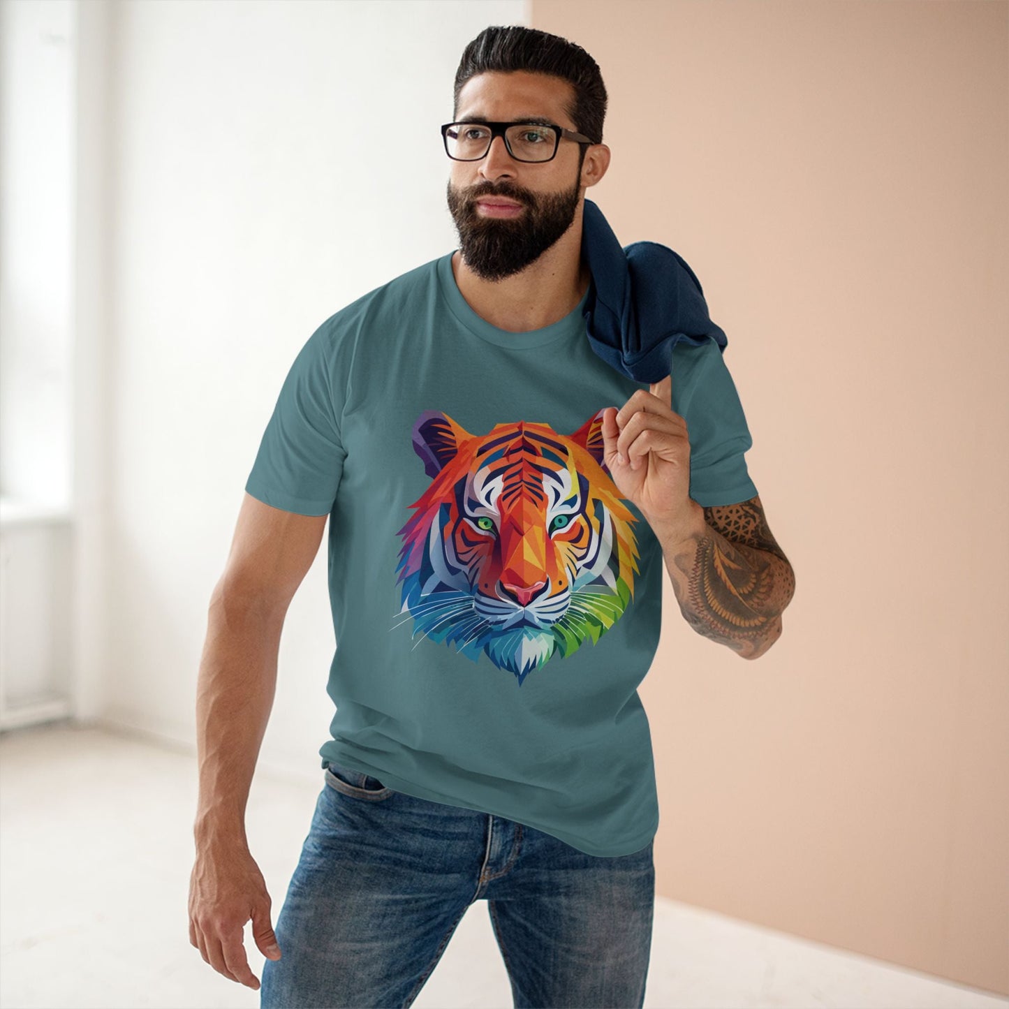 Tiger Animal Shirt Unisex Premium Cotton Tee With Original Art Design Retro2Nova Art Collection Exclusive Art Print