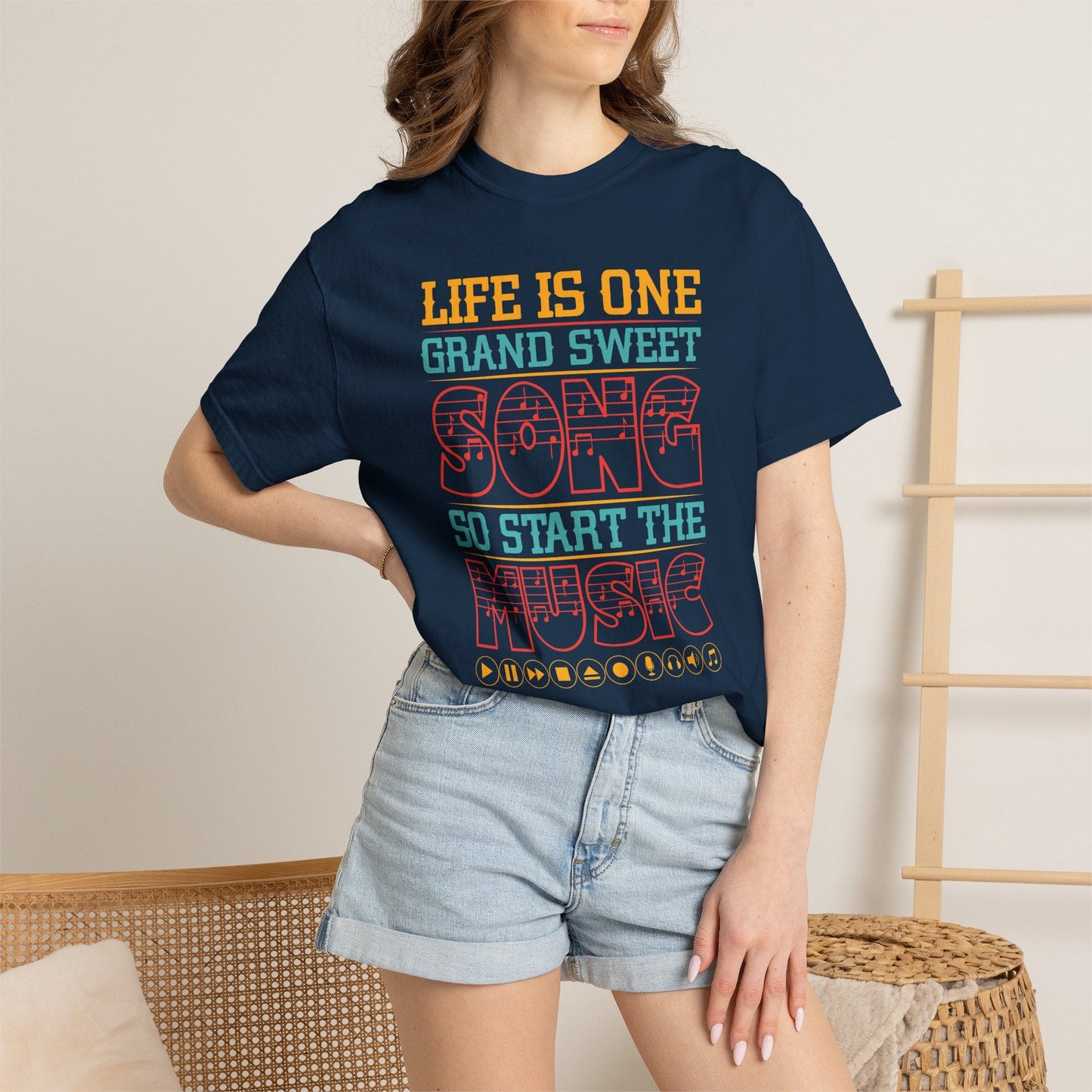 Music Graphic Design Unisex Cotton T-shirt 023