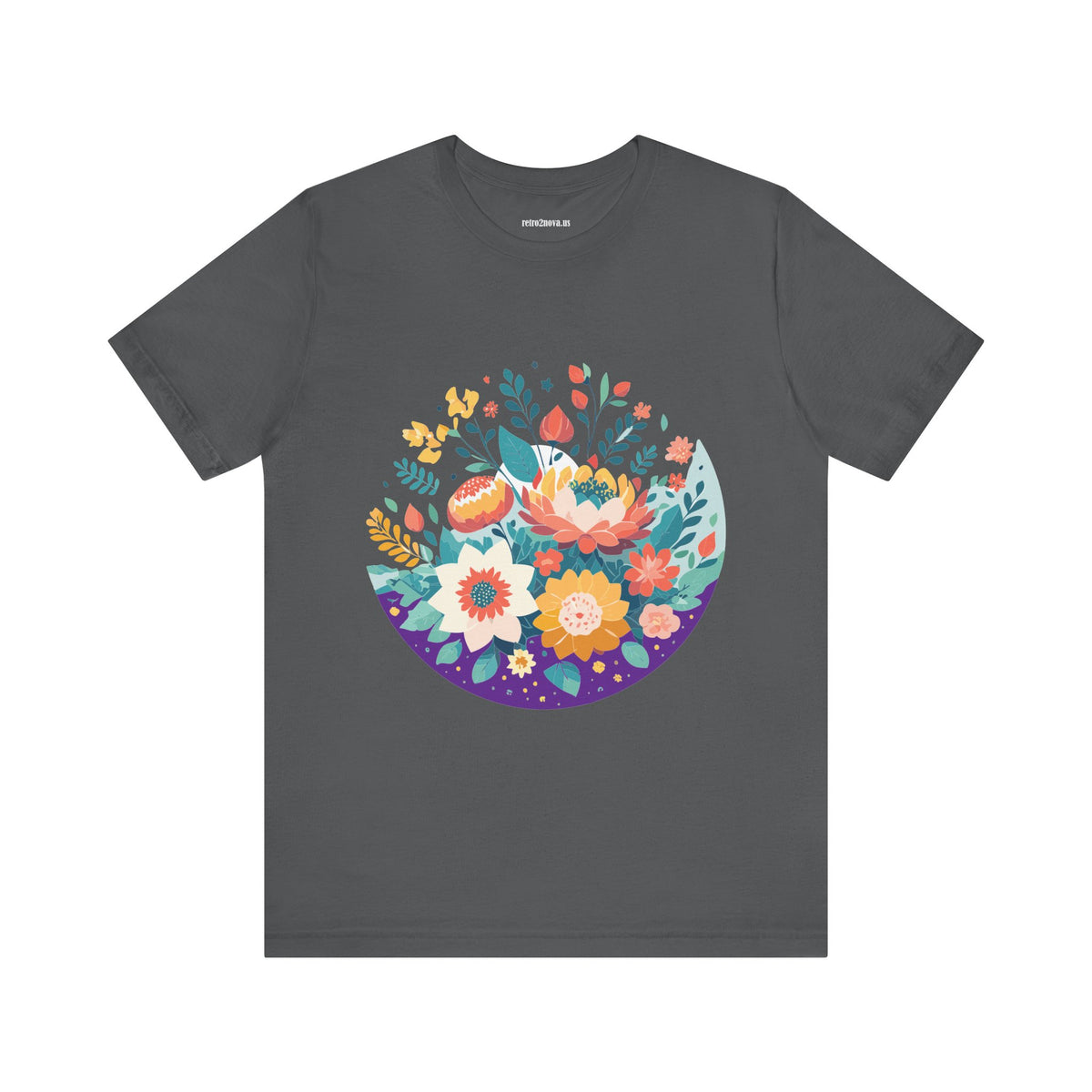 Floral Graphic Unisex Cotton Bella+Canvas Tee with Flowers Design ab101