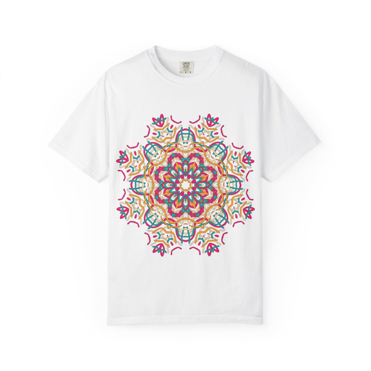 Unisex Garment Dyed Cotton T-Shirt with Mandala Graphic Design