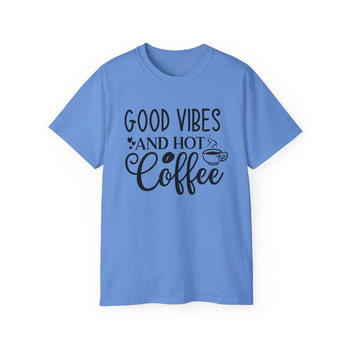Good Vibes and Hot Coffee Tee | Coffee Lover Shirt, Morning Coffee Quote
