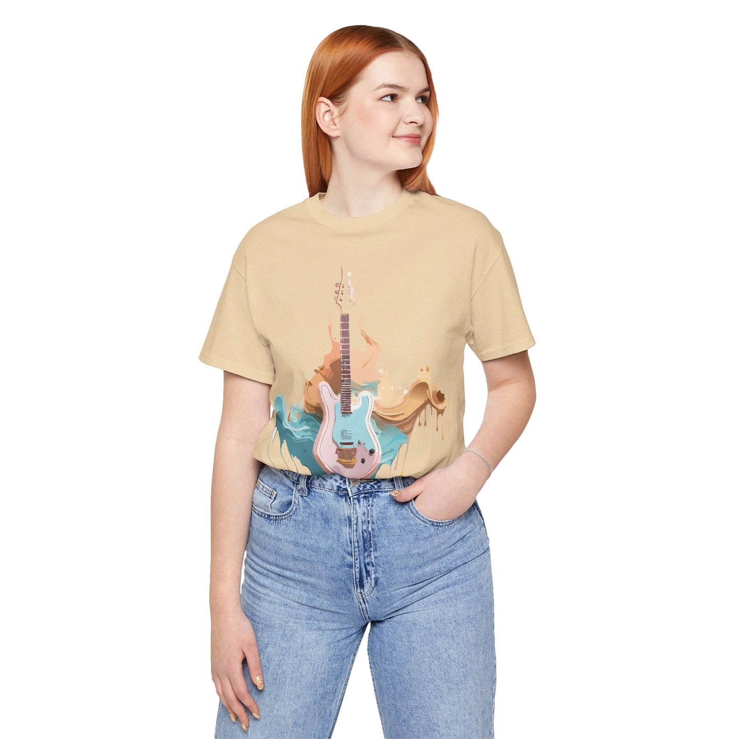 Music Graphic Unisex 100 Cotton Vintage Art with Musical Elements Tee 46