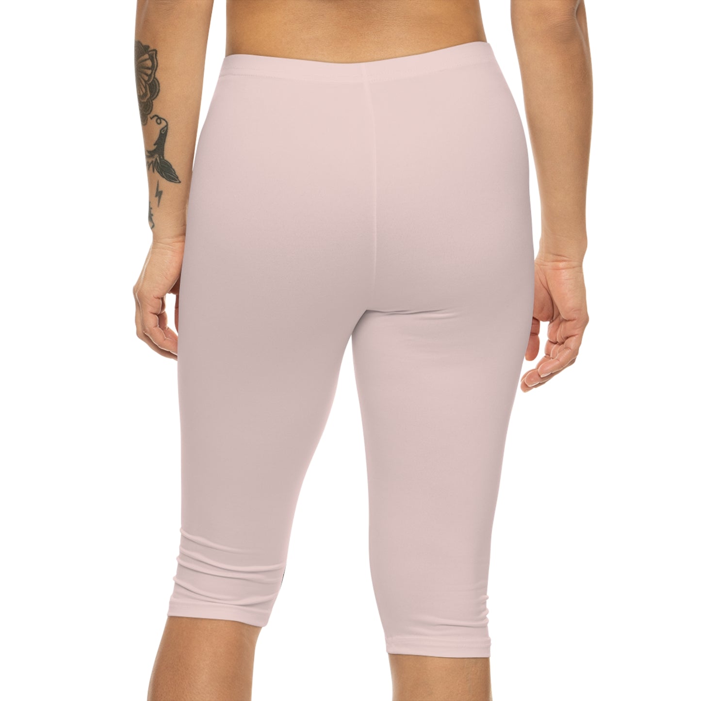 Soft Blush Color Women's Brushed Suede Poly Span Casual Capri Leggings XS-2XL