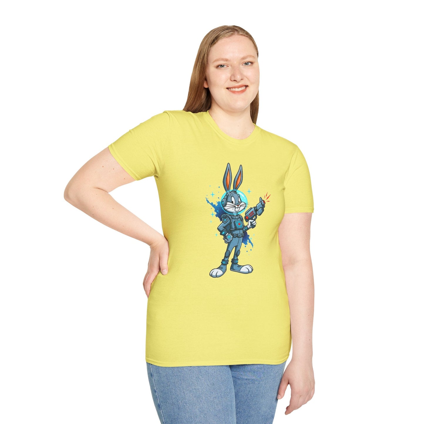 Bugs Bunny Shirt Unisex Gildan Softstyle 64000 Cartoon Tee 100 Percent Ring Spun Cotton