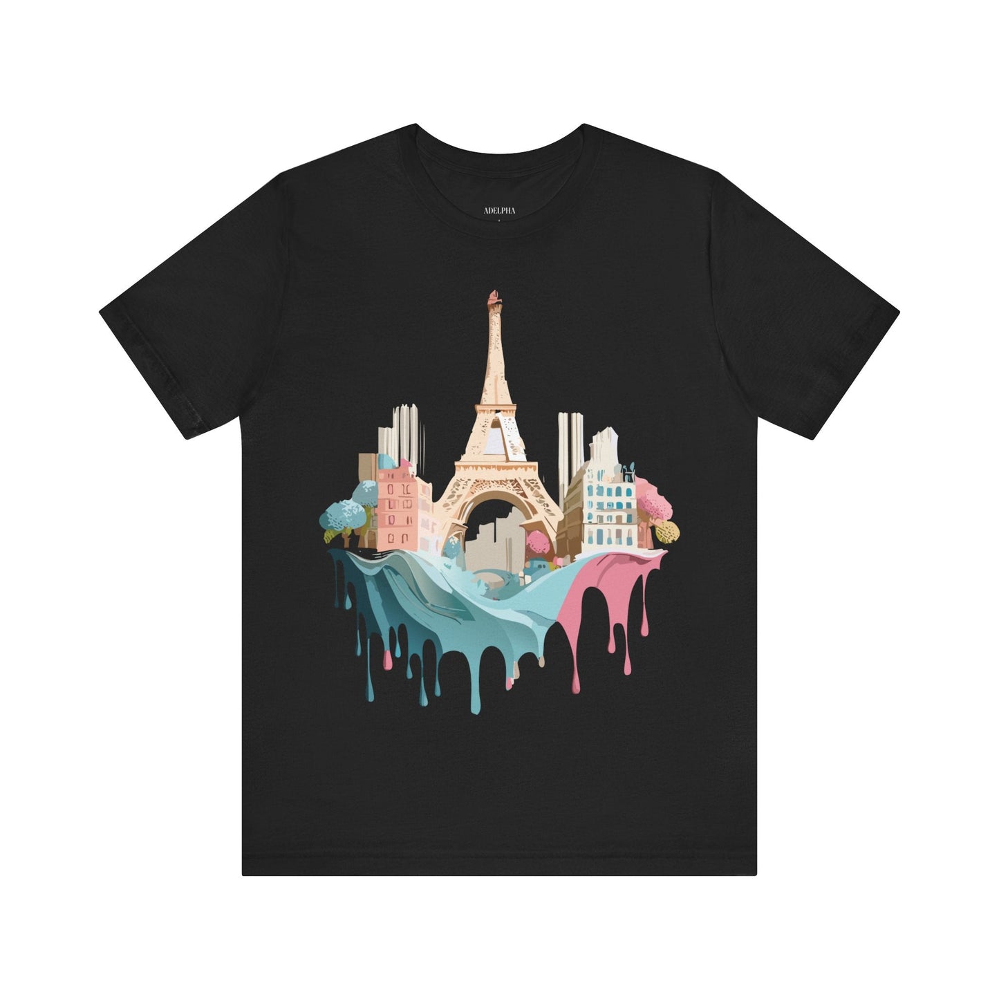 Paris Tourist Shirt Graphic Tee Unisex Jersey Short Sleeve Art Design By Adelpha Vintage Inspired