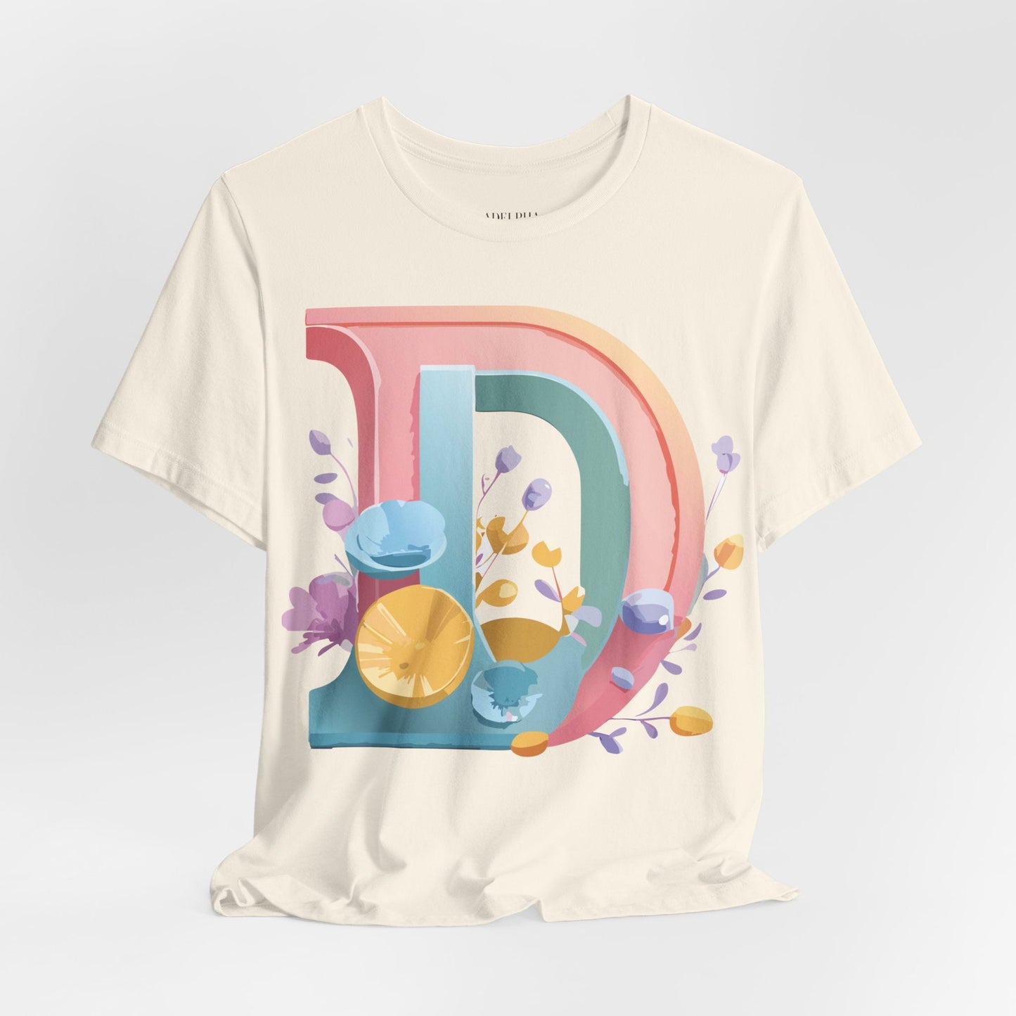 Adelpha Letter D Shirt Unisex Graphic Tee Short Sleeve Vintage Inspired Art Design