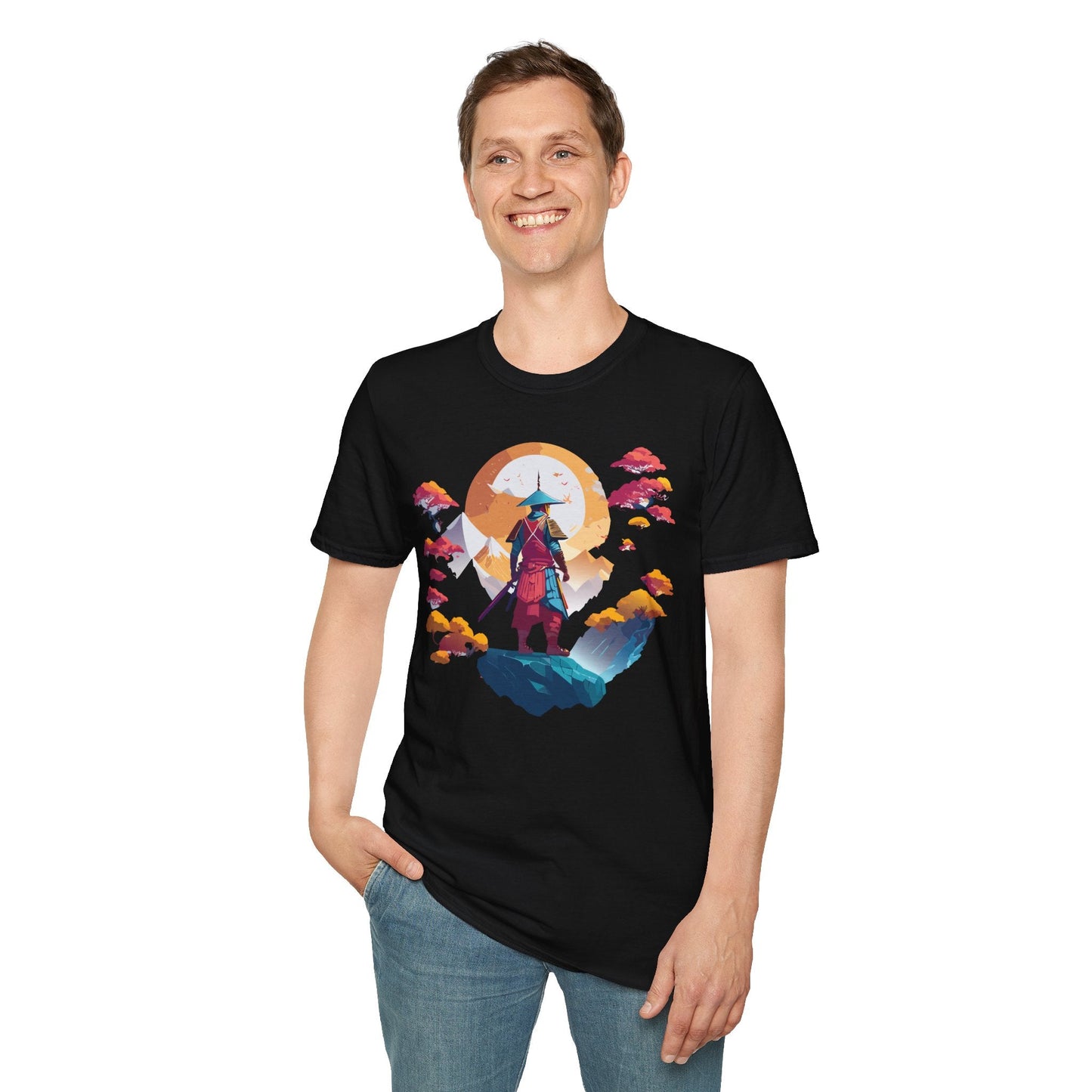Gildan Softstyle 64000 Samurai T Shirt Unisex Cotton Tee With Samurai Design Relaxed Fit