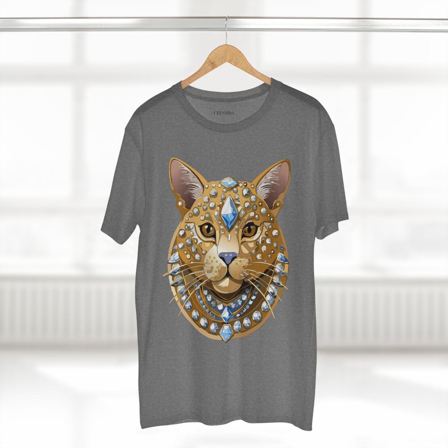 Cat Graphic Unisex 100 Cotton Tee With Unique Animal Golden Medallion Art Design 11