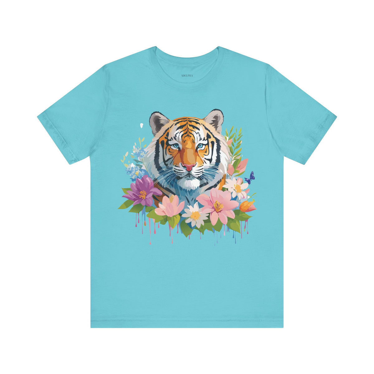 Tiger Graphic Unisex Cotton Bella+Canvas Tee with Art Animal Design e70