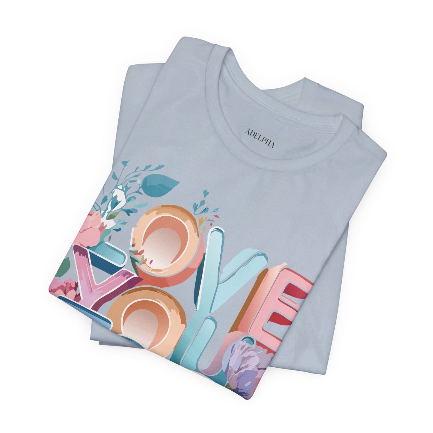 Valentine Day Graphic Unisex 100 Cotton Vintage Artwork with Love and Flower Design Tee 39