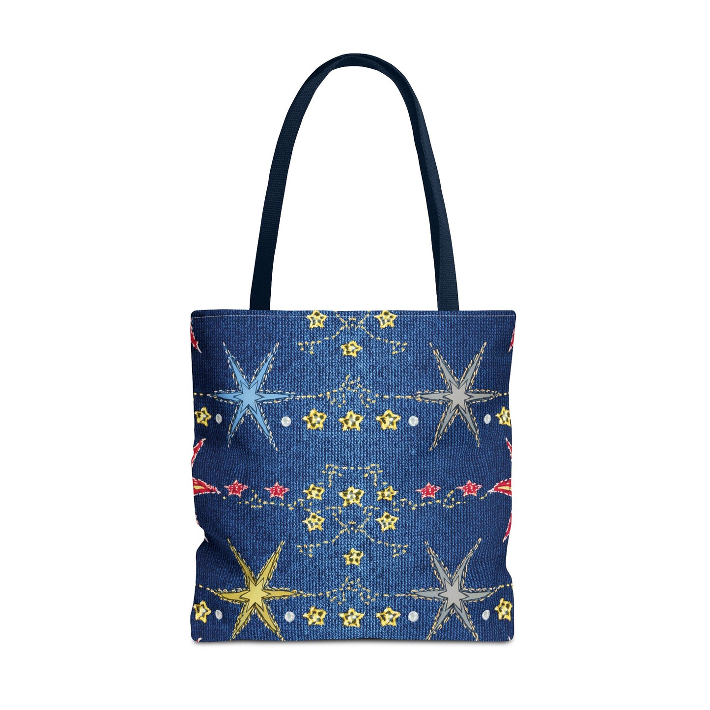 Denim Fabric Imitation Print Unisex Canvas Bag Poly Spun 3 Sizes Tote Bag 181