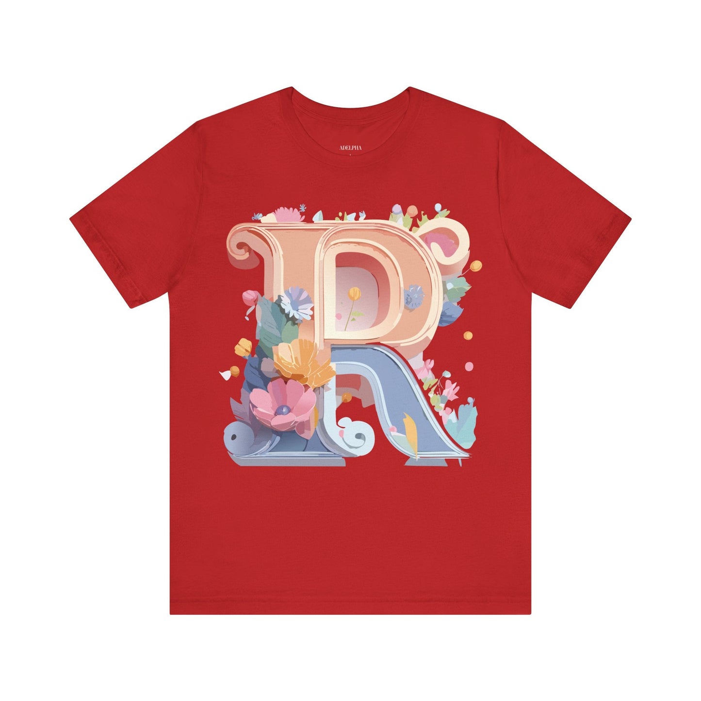 Letter R Shirt Unisex Graphic Tee Premium Cotton Vintage Inspired Art By Adelpha Short Sleeve