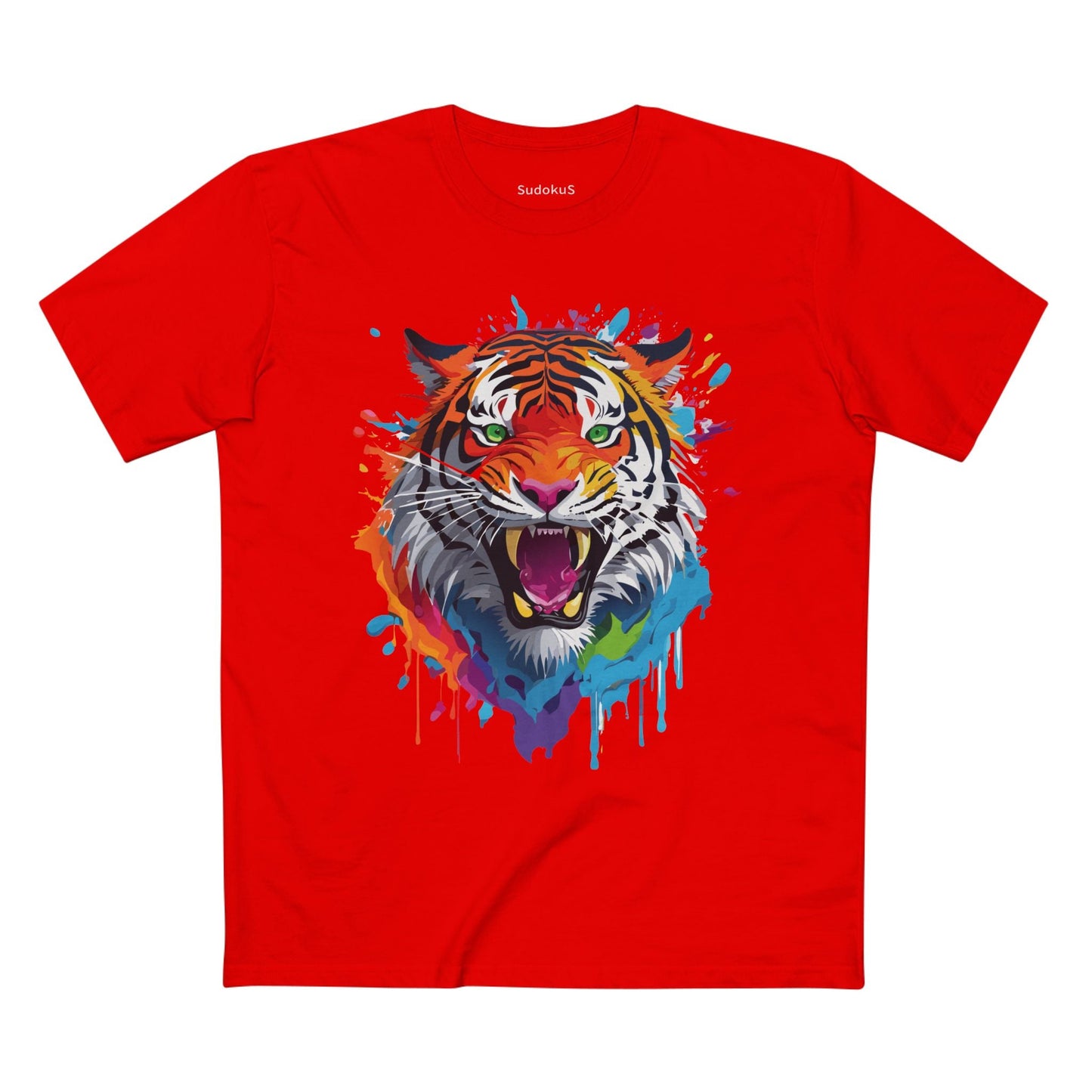 Tiger Graphic Unisex 100 Cotton Staple Tee with Animal Design Artwork 32