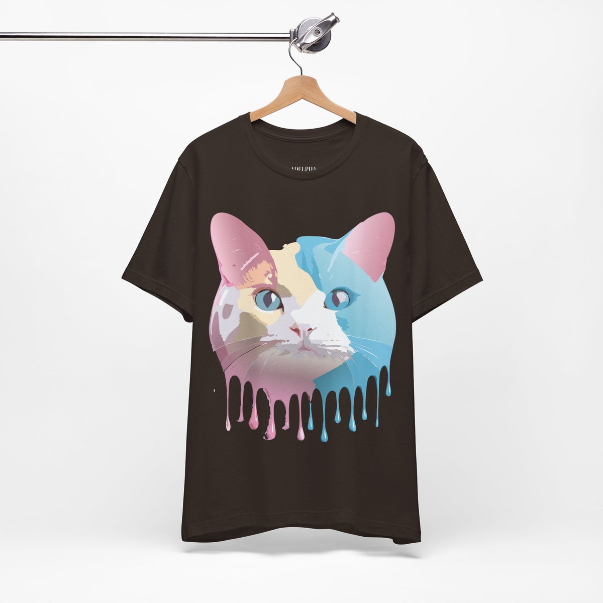 Cat Graphic Unisex Cotton Bella+Canvas Tee with Art Animal Design e205