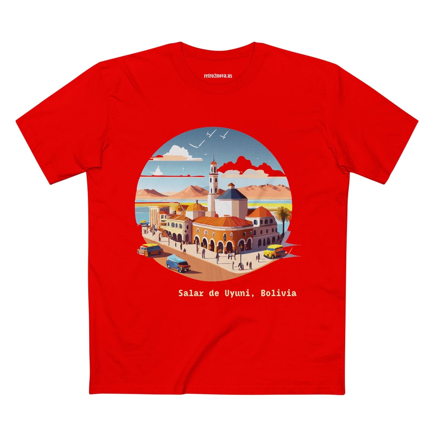 Bolivia Travel Shirt Unisex Premium Cotton Staple Tee With Original Retro2Nova Art Design