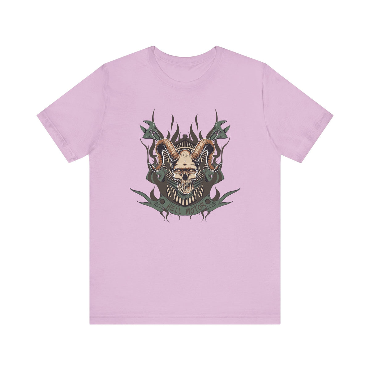 Ram Skull with Horns Tee Gothic Skull Shirt, Dark Tribal Design Unisex Cotton Art-49