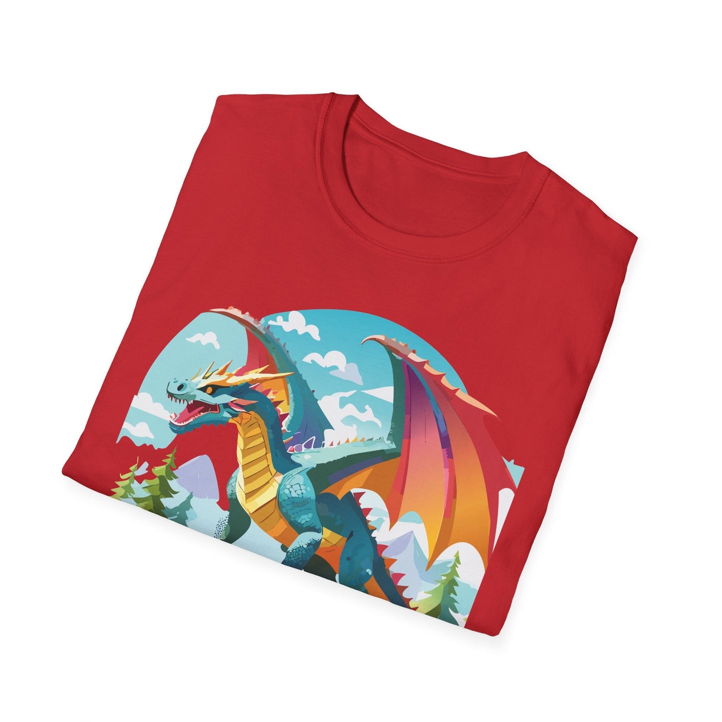 Dragon Graphic Unisex Cotton Softstyle Art Design Tee With Animals 23