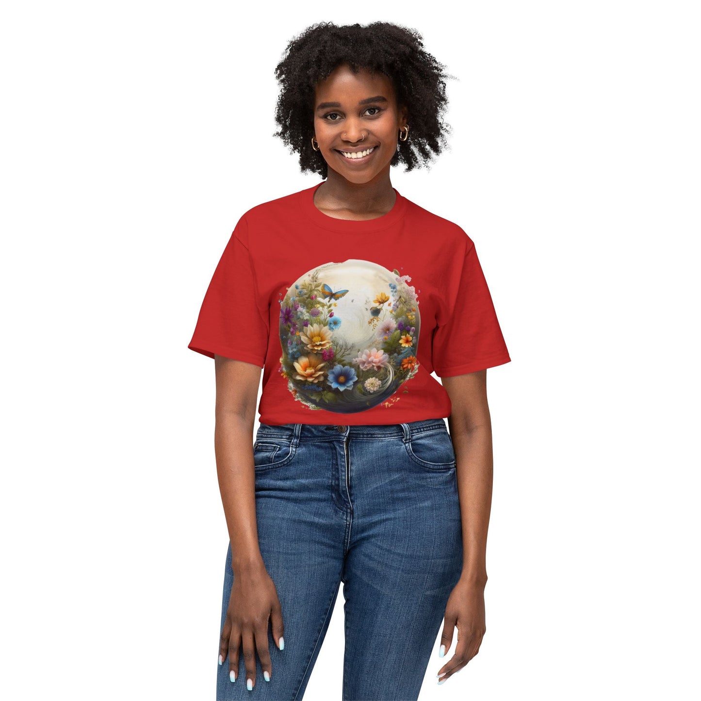 Unisex Floral T Shirt With Art Print HD Cotton Vintage Flowers Tee Shirt Soft Breathable Comfort