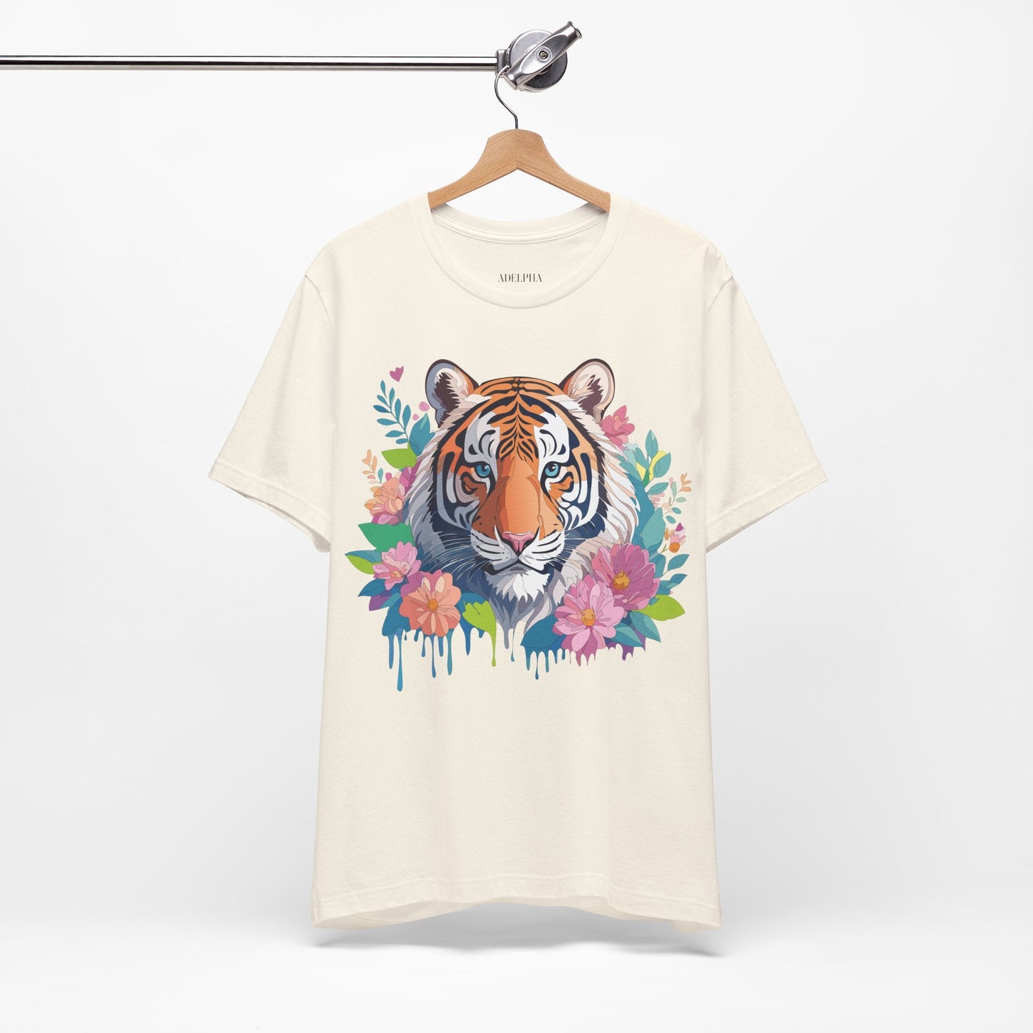 Tiger Graphic Tee Unisex Short Sleeve Shirt By Adelpha Art Design Vintage Inspired