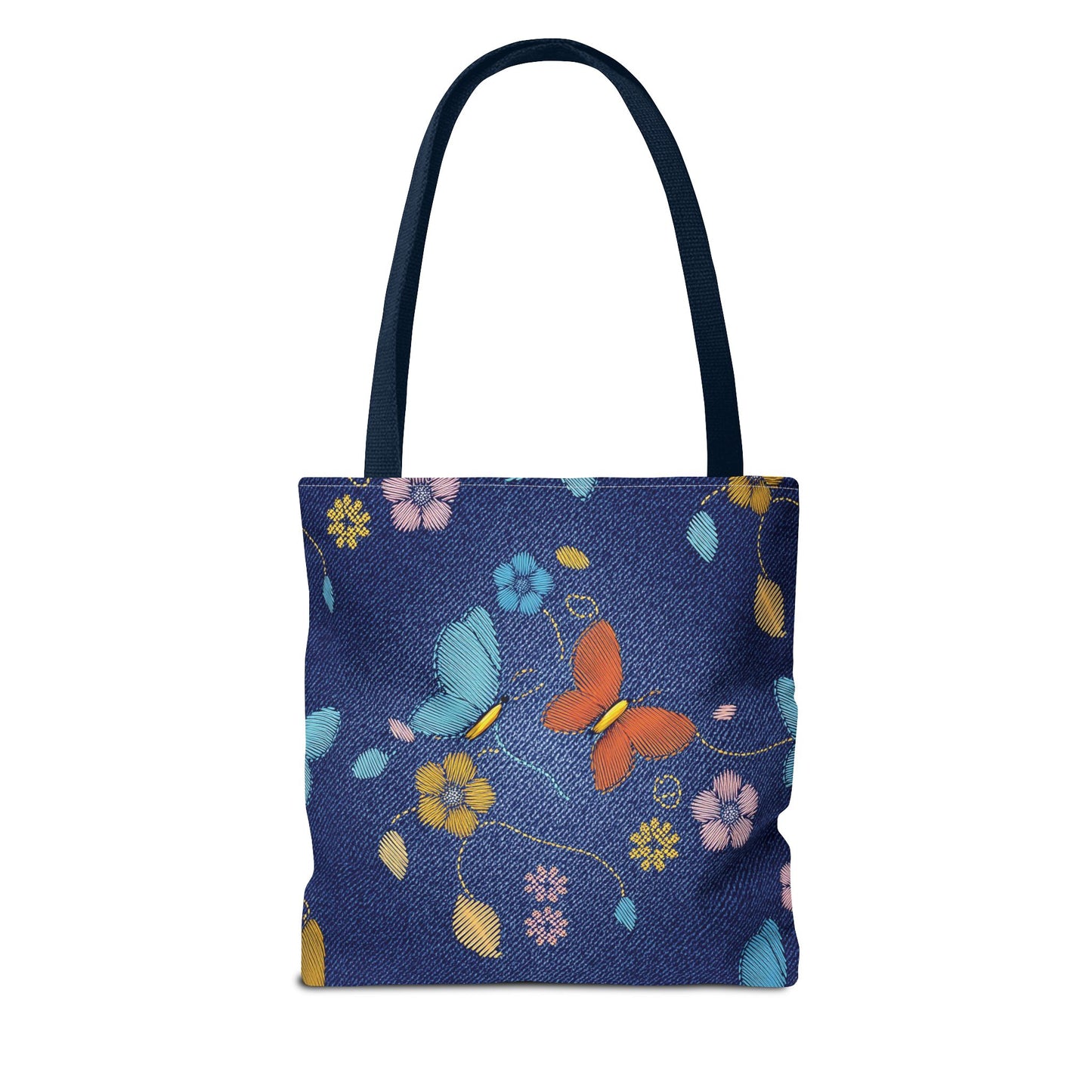 Denim Fabric Imitation Print Unisex Canvas Bag Poly Spun 3 Sizes Tote Bag 167