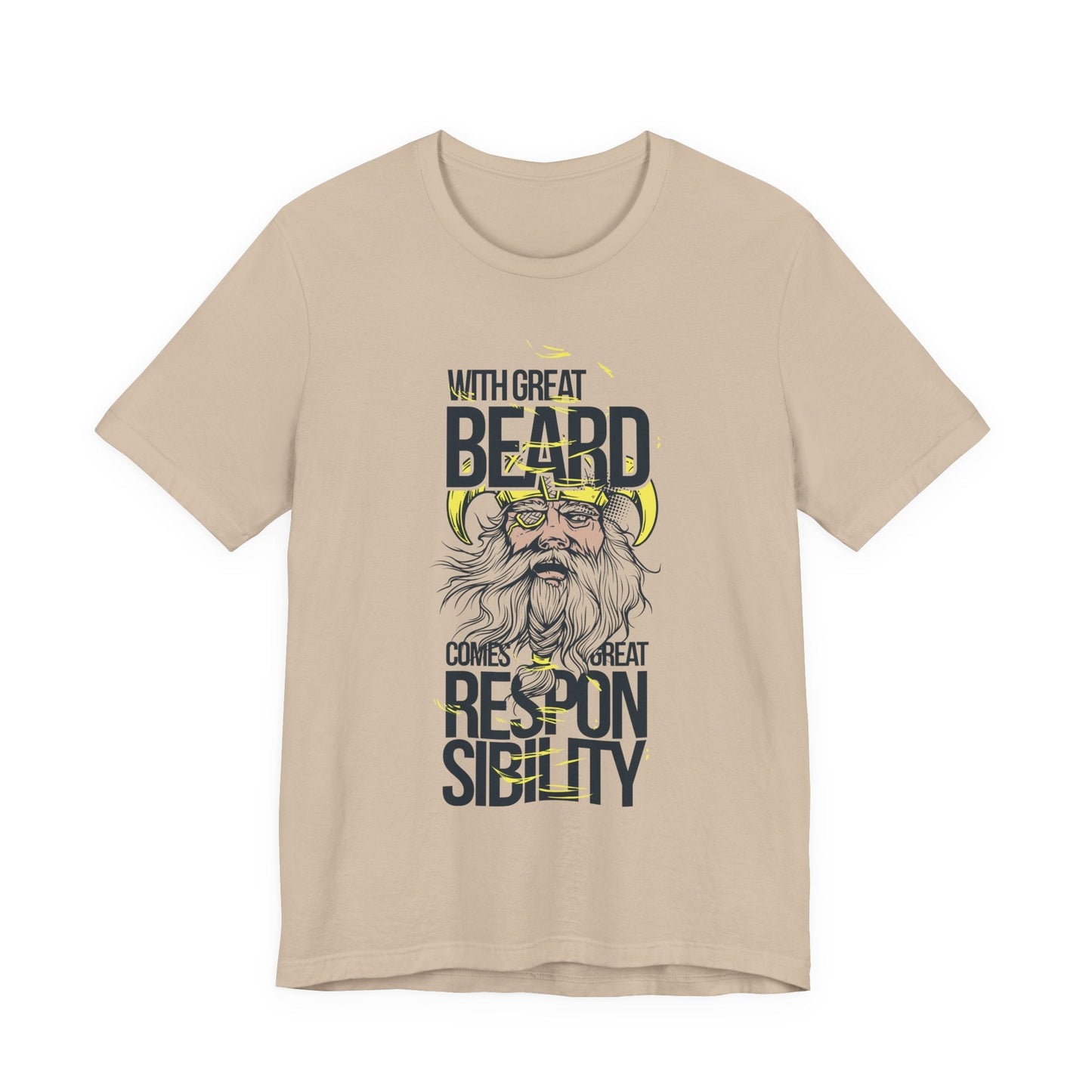 With Great Beard Comes Great Responsibility Tee Viking Beard Graphic Shirt A-2