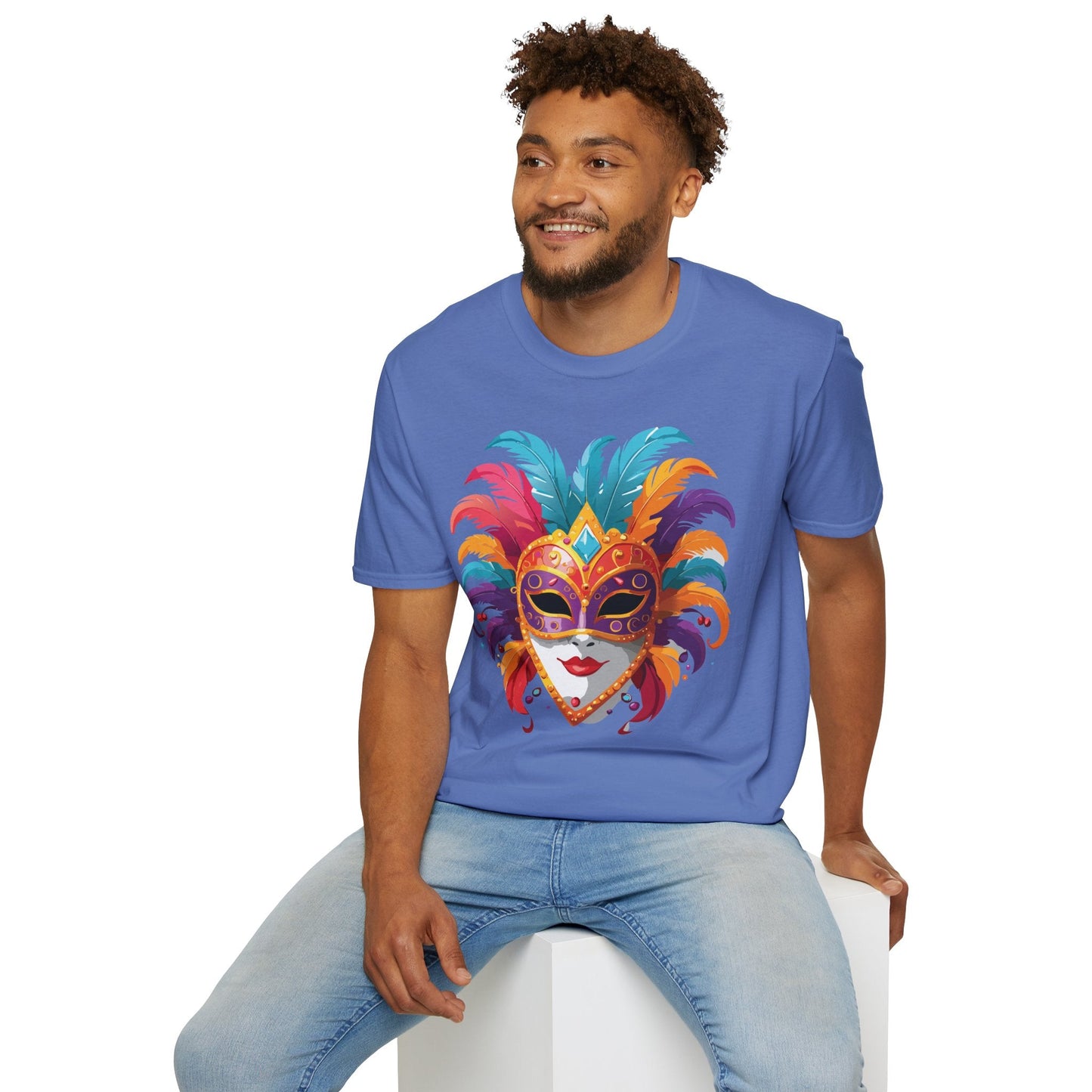 Mask Graphic Unisex Cotton Masquerade Design Artwork Tee 27