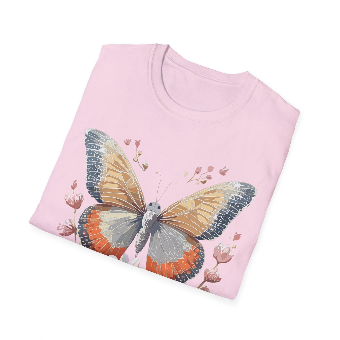 Unisex Butterfly T Shirt Softstyle Gildan 64000 Comfortable Durable Tee For Everyday Wear