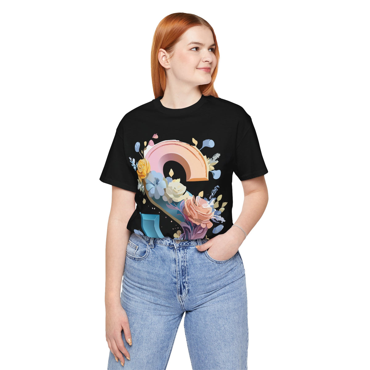 Letter S Graphic Unisex Cotton Bella+Canvas Tee with Art Letter Design