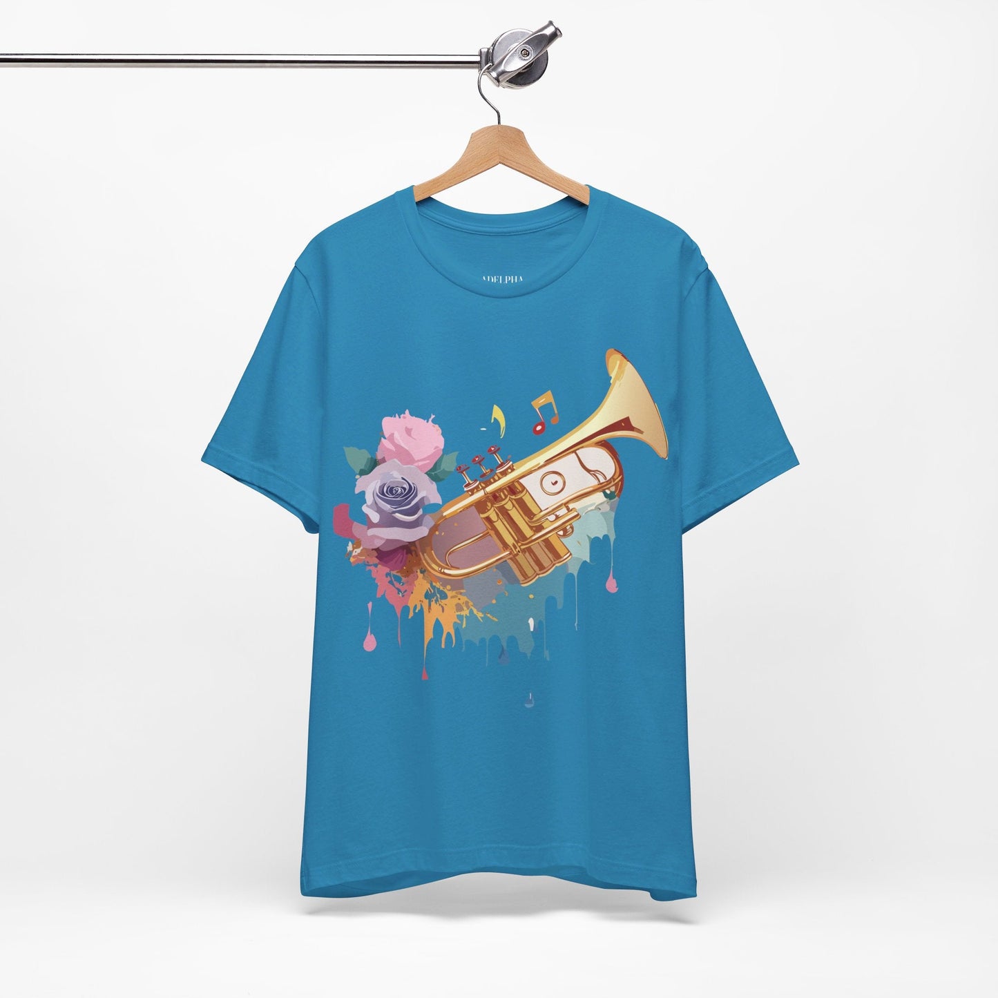 Music Graphic Unisex 100 Cotton Vintage Art with Musical Elements Tee 130